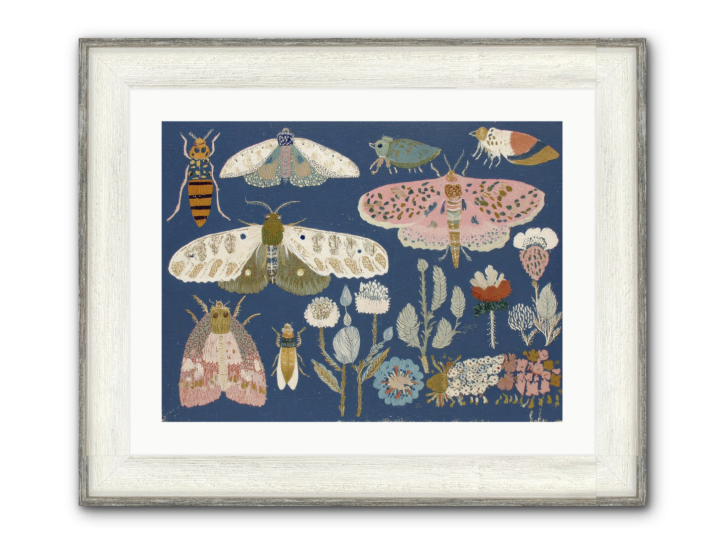 Parisian Paper Crowns Framed Print - Driftwood White 24x18