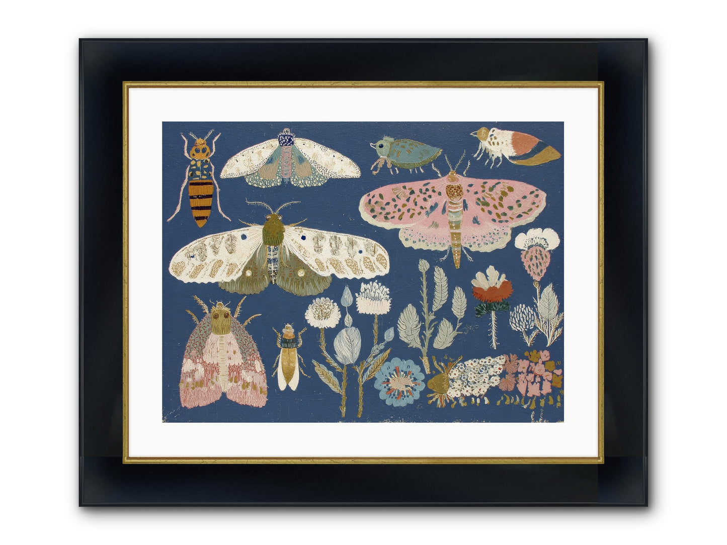 Parisian Paper Crowns Framed Print - Wide Black w/Gold 24x18
