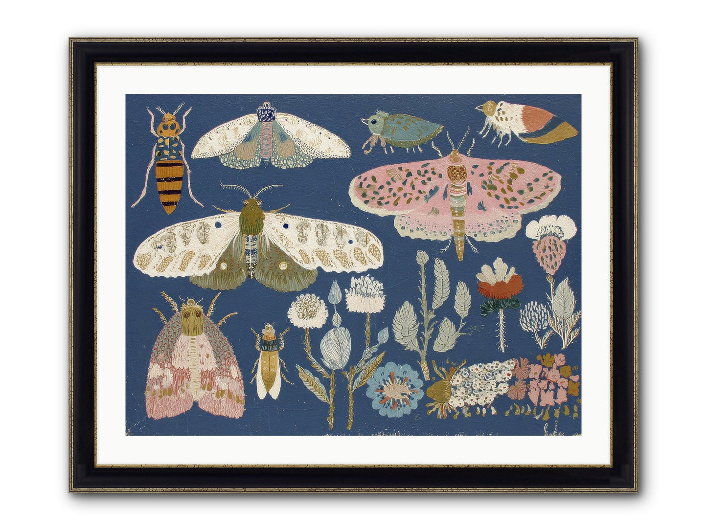 Parisian Paper Crowns Framed Print - Black & Gold 32x24