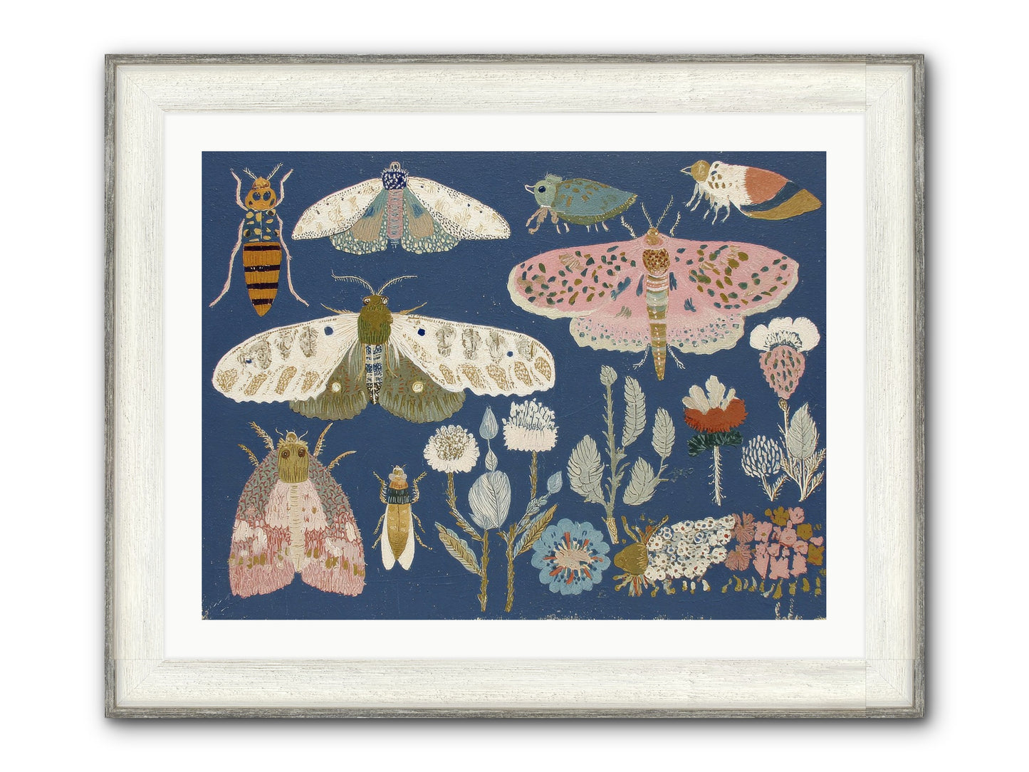 Parisian Paper Crowns Framed Print - Driftwood White 32x24