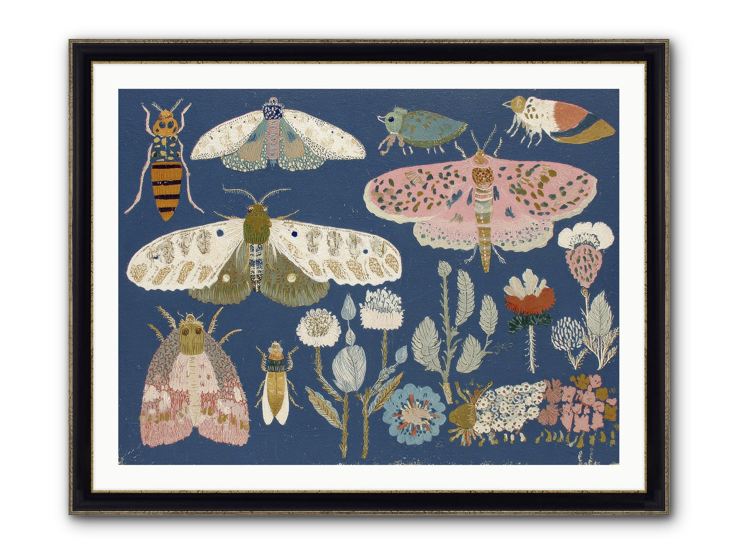 Parisian Paper Crowns Framed Print - Black & Gold 40x30