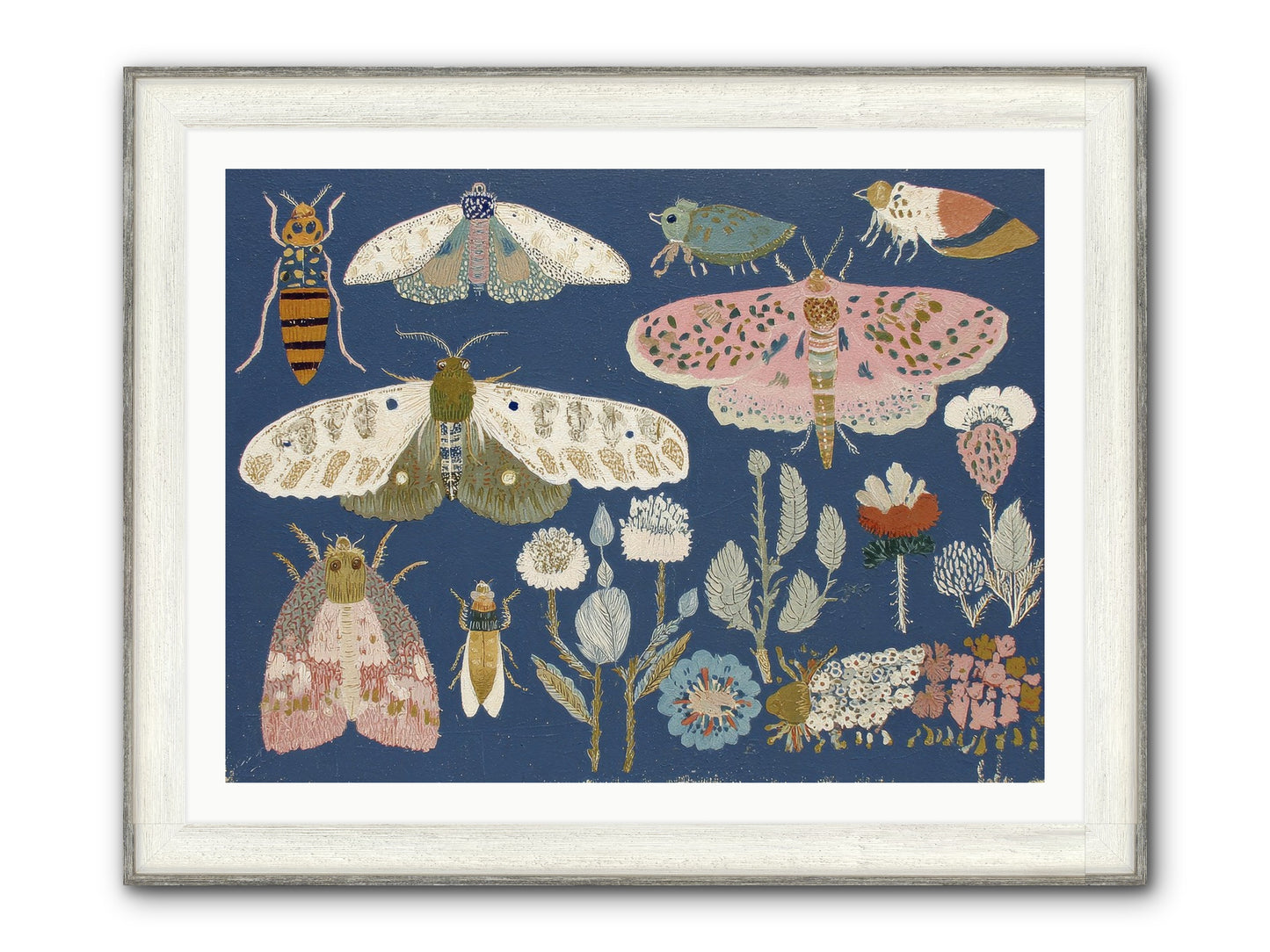 Parisian Paper Crowns Framed Print - Driftwood White 40x30