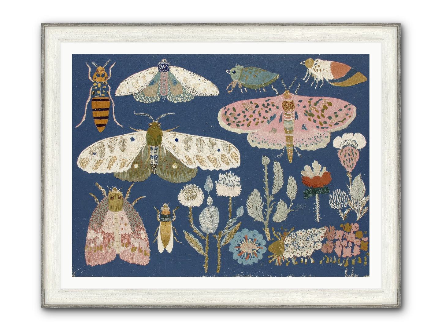 Parisian Paper Crowns Framed Print - Driftwood White 48x36