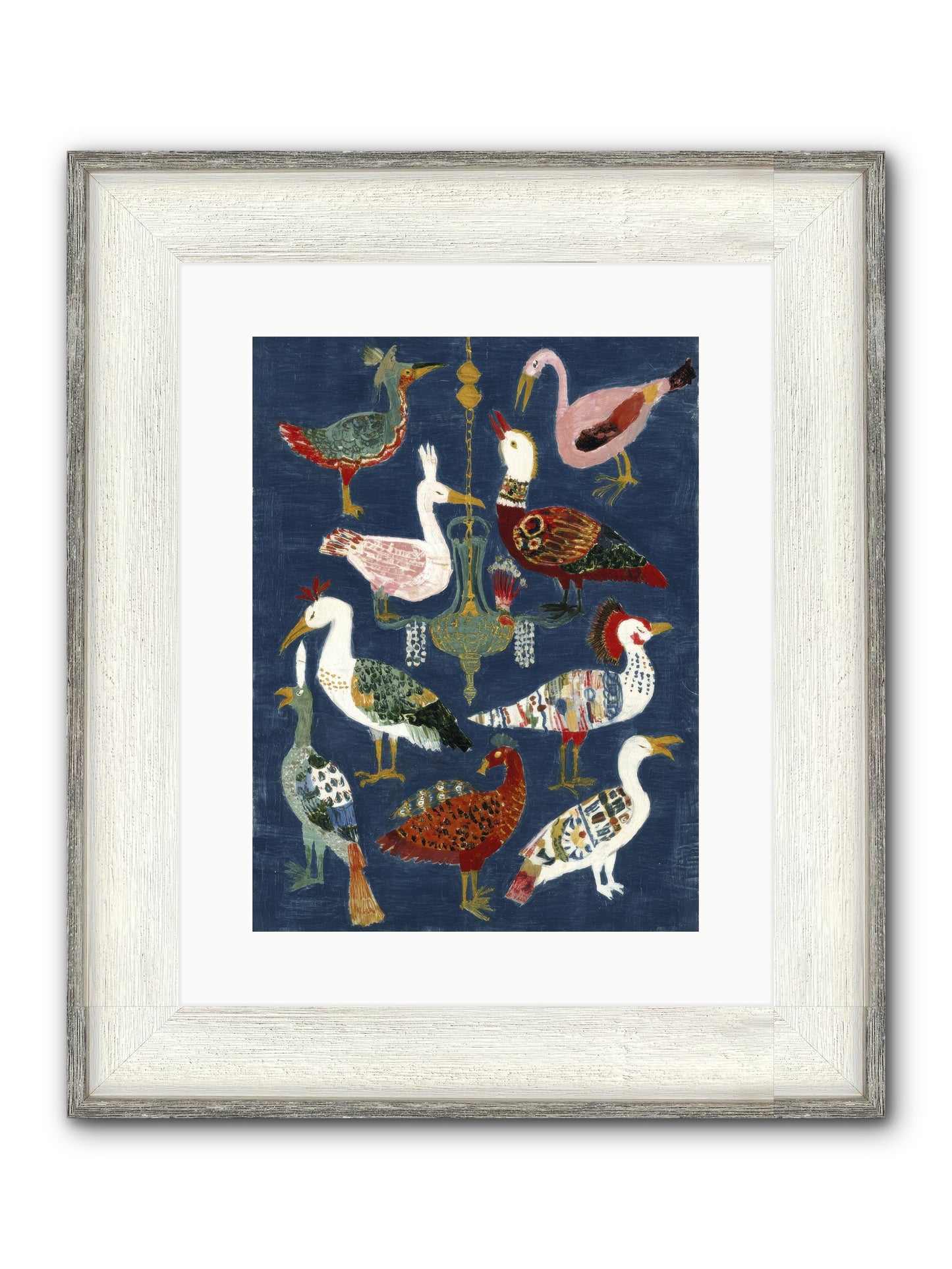 Parlor Chandelier Framed Print - Driftwood White 12x16