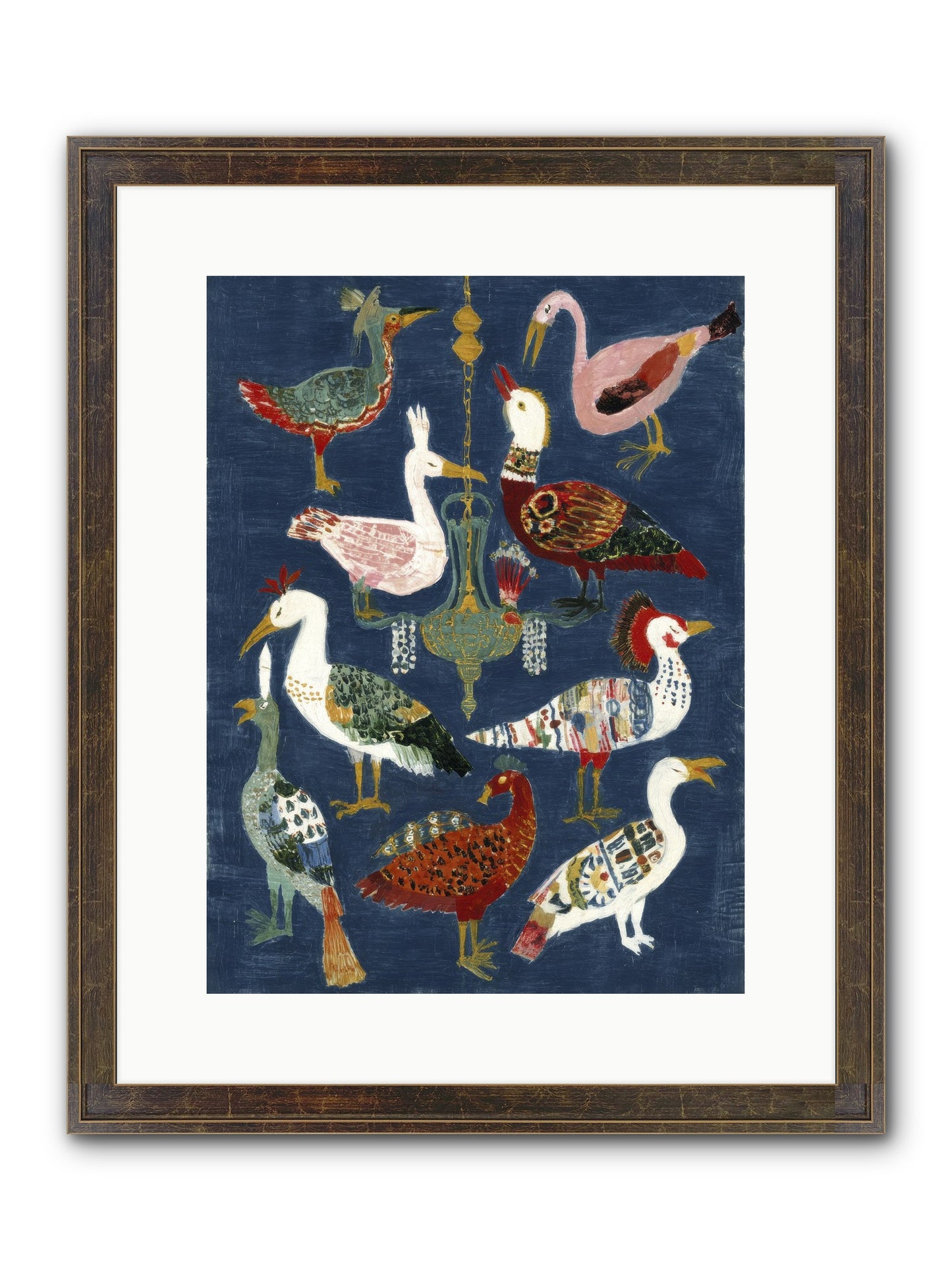 Parlor Chandelier Framed Print - Slimwoods Black/Gold 12x16