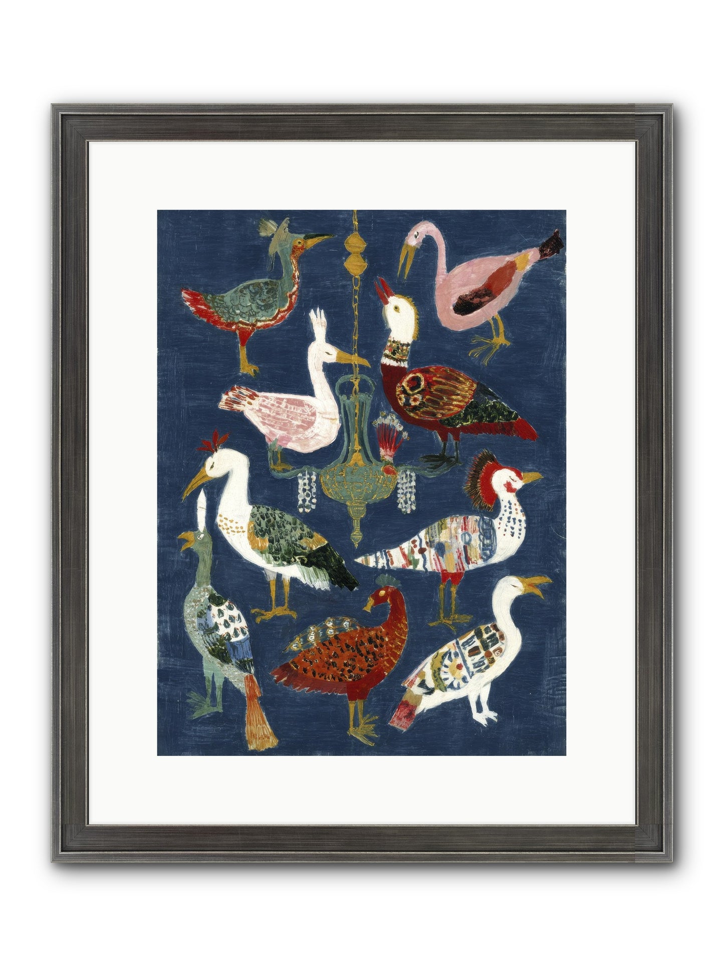 Parlor Chandelier Framed Print - Slimwoods Black/Silver 12x16
