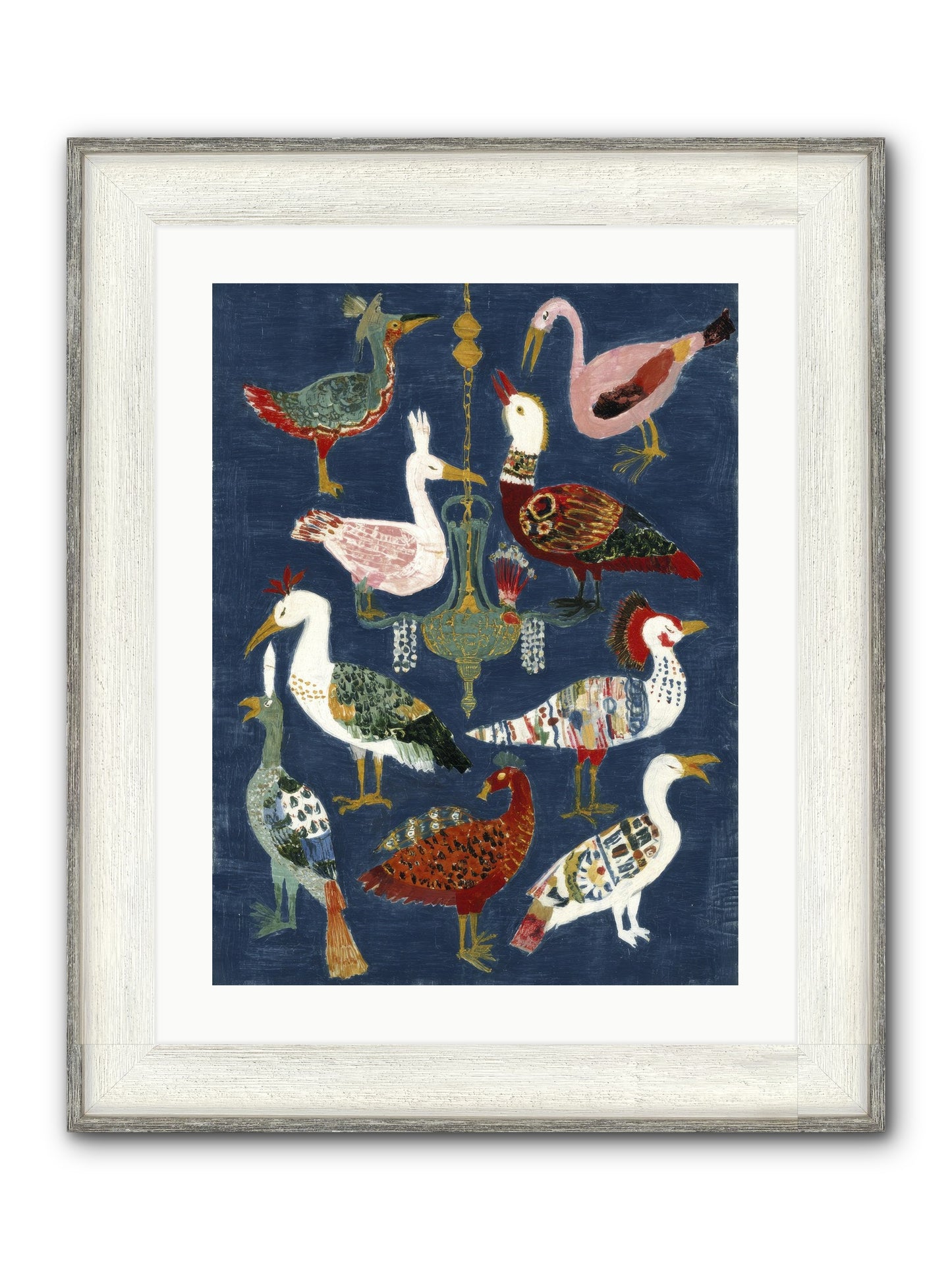Parlor Chandelier Framed Print - Driftwood White 18x24