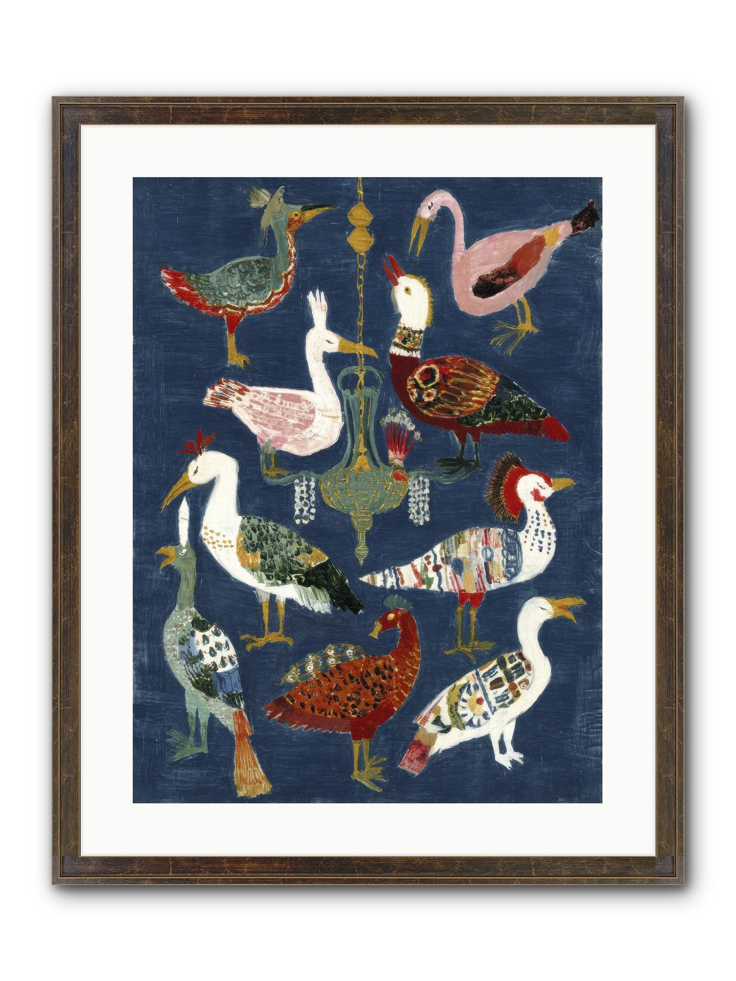 Parlor Chandelier Framed Print - Slimwoods Black/Gold 18x24