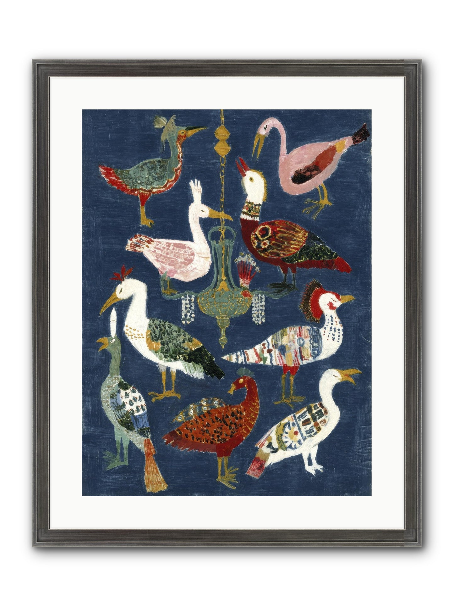 Parlor Chandelier Framed Print - Slimwoods Black/Silver 18x24