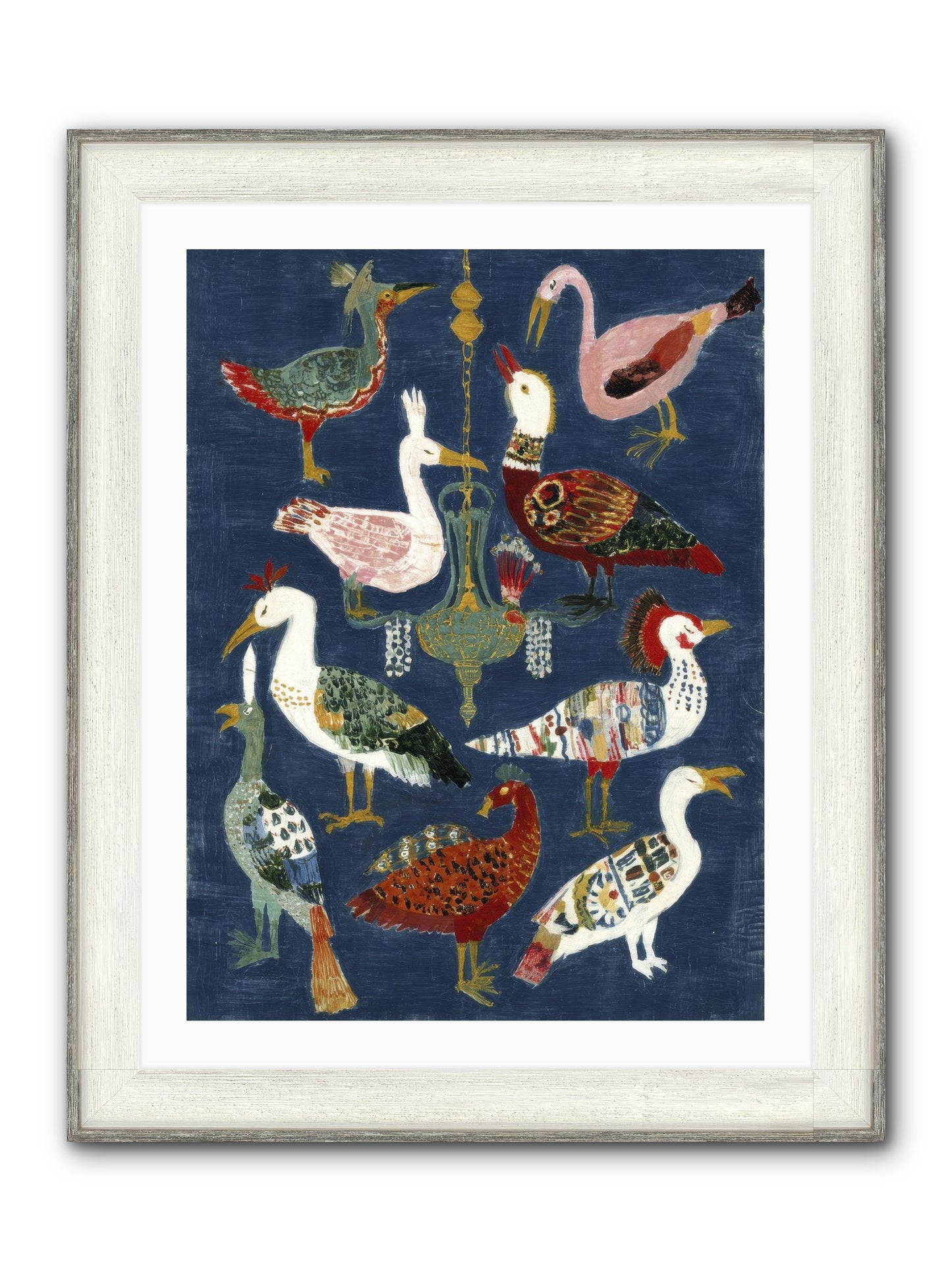 Parlor Chandelier Framed Print - Driftwood White 24x32