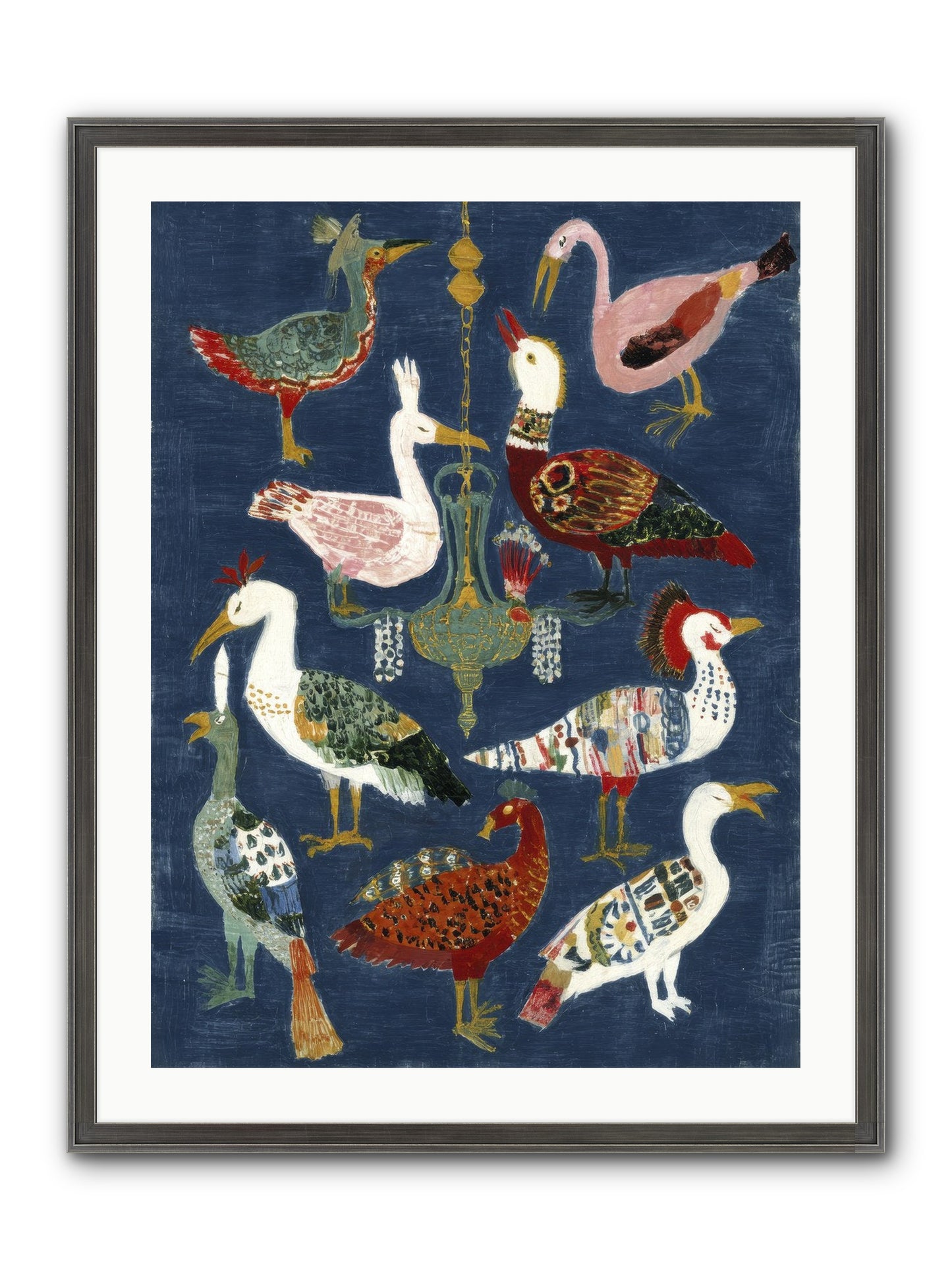Parlor Chandelier Framed Print - Slimwoods Black/Silver 24x32