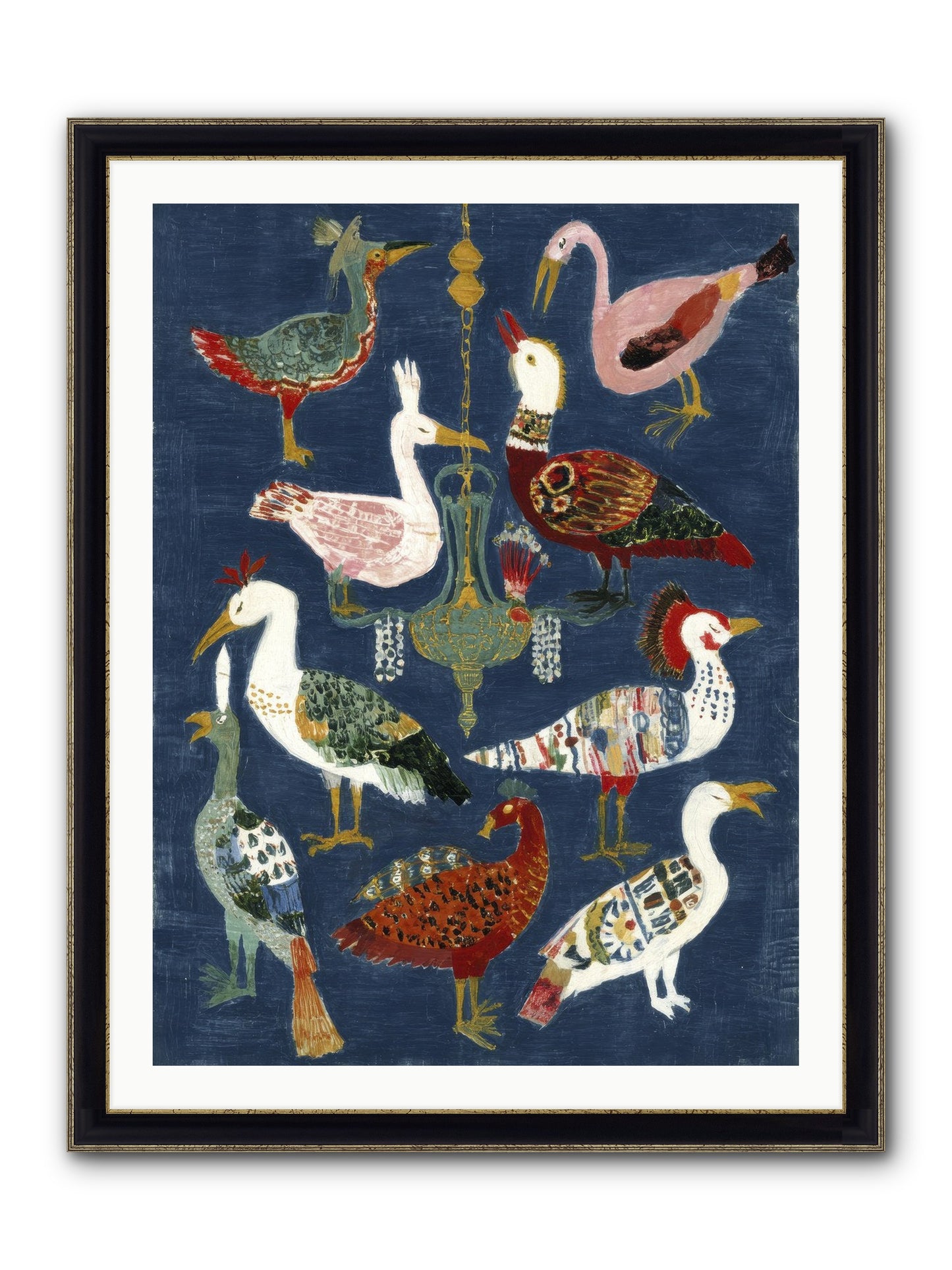 Parlor Chandelier Framed Print - Black & Gold 30x40