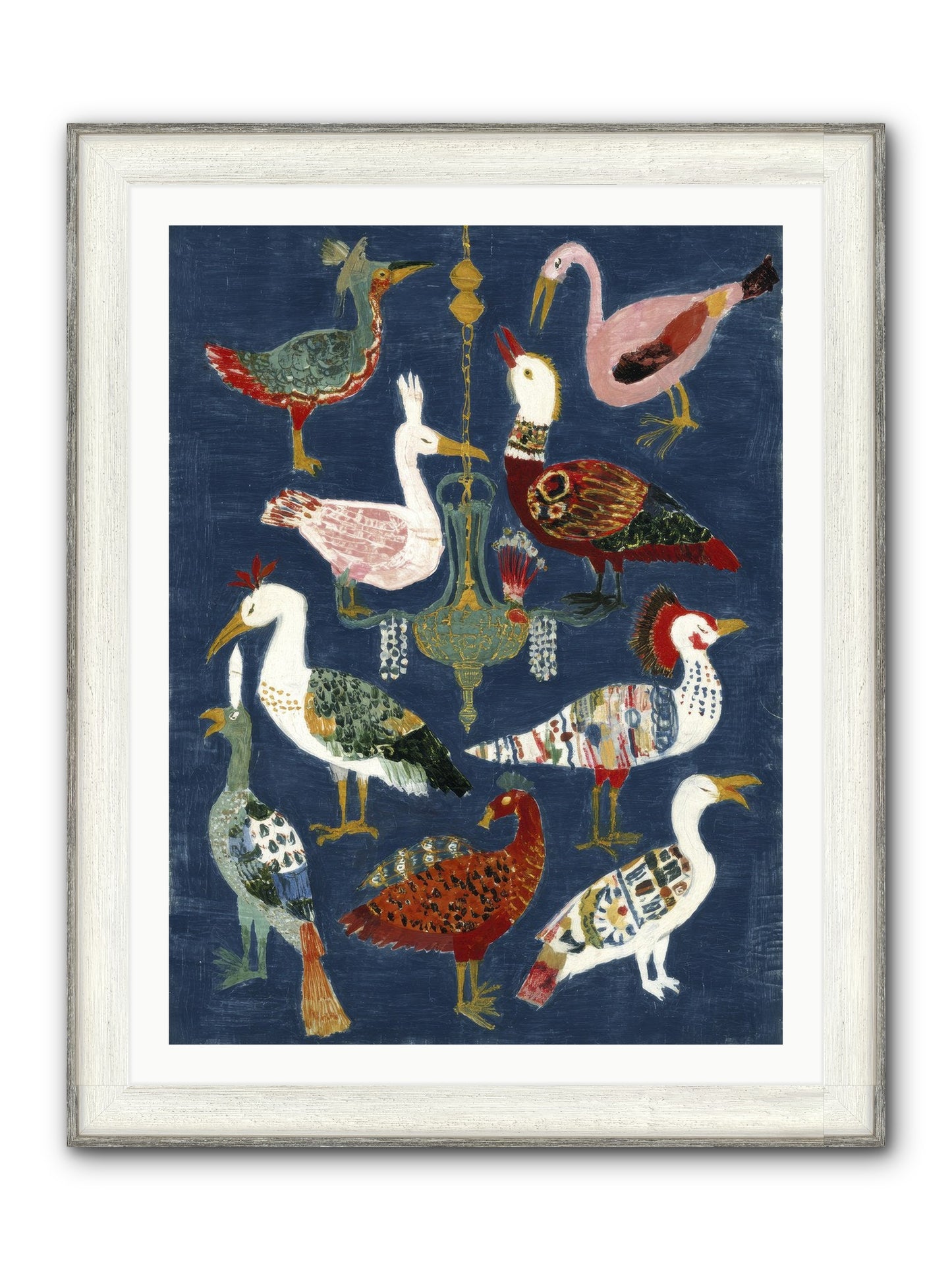 Parlor Chandelier Framed Print - Driftwood White 30x40