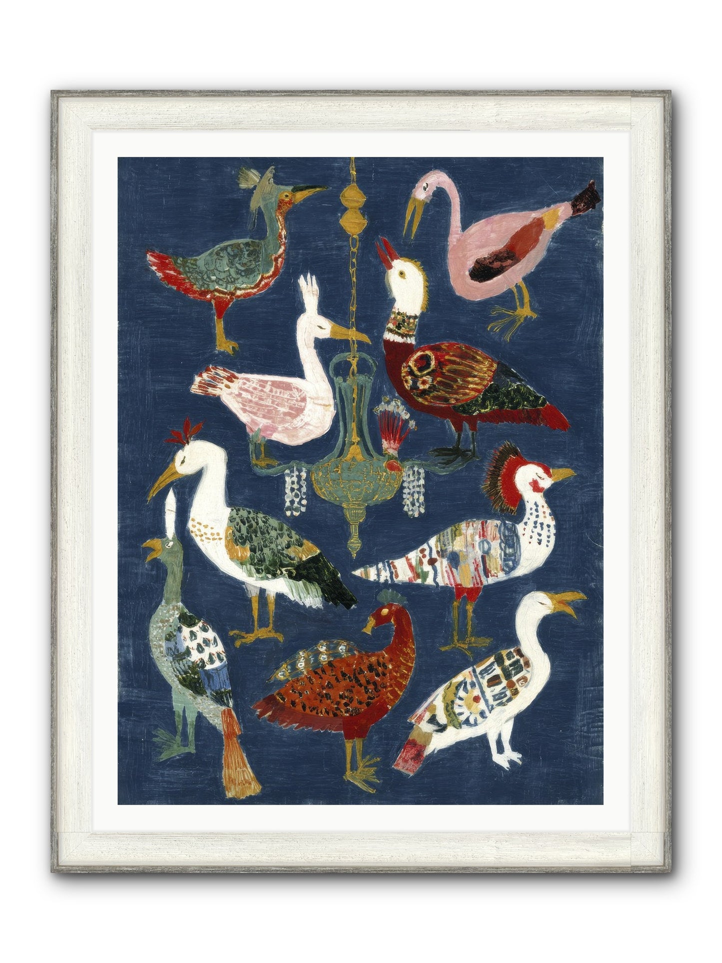 Parlor Chandelier Framed Print - Driftwood White 36x48