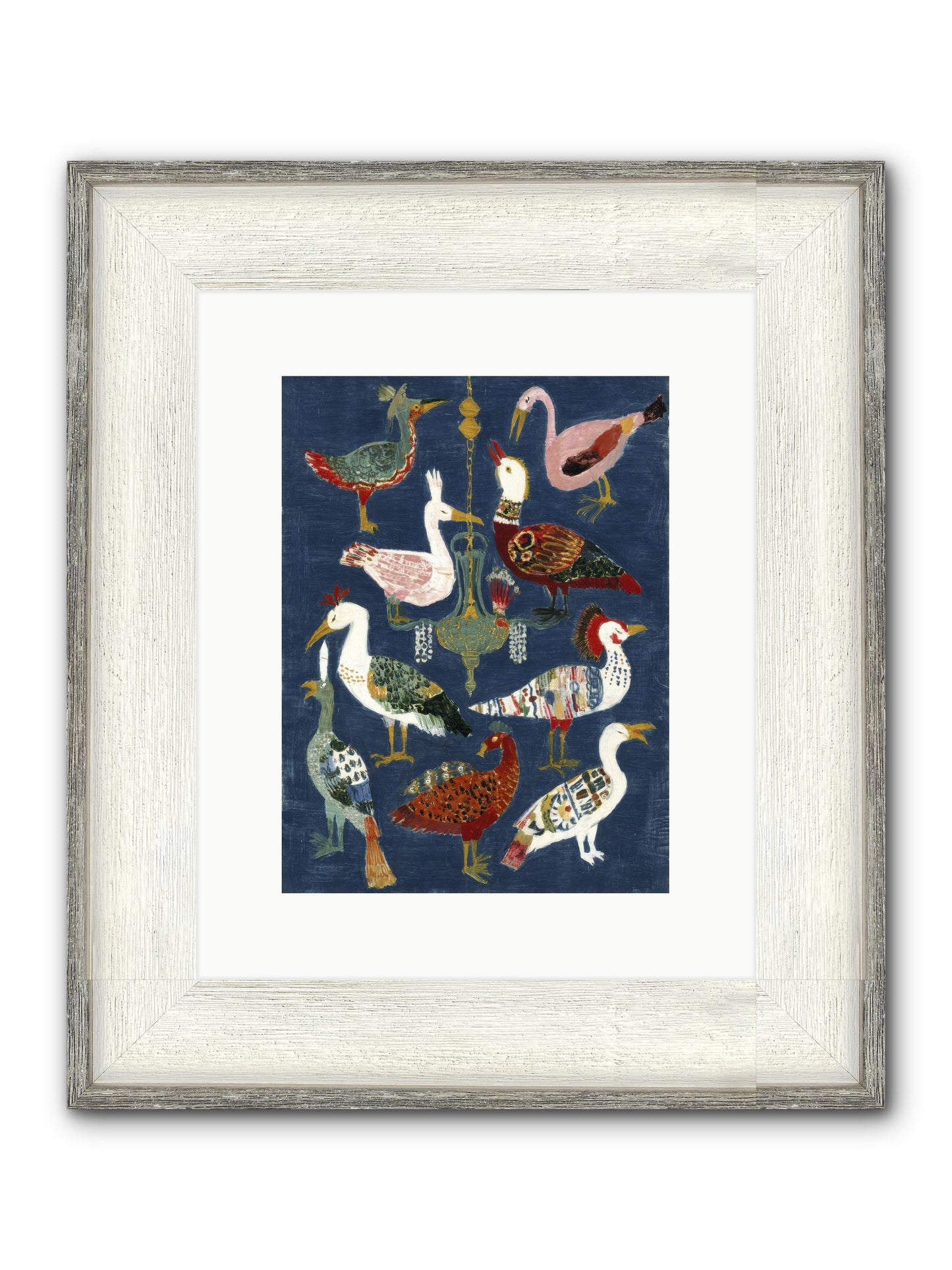 Parlor Chandelier Framed Print - Driftwood White 9x12