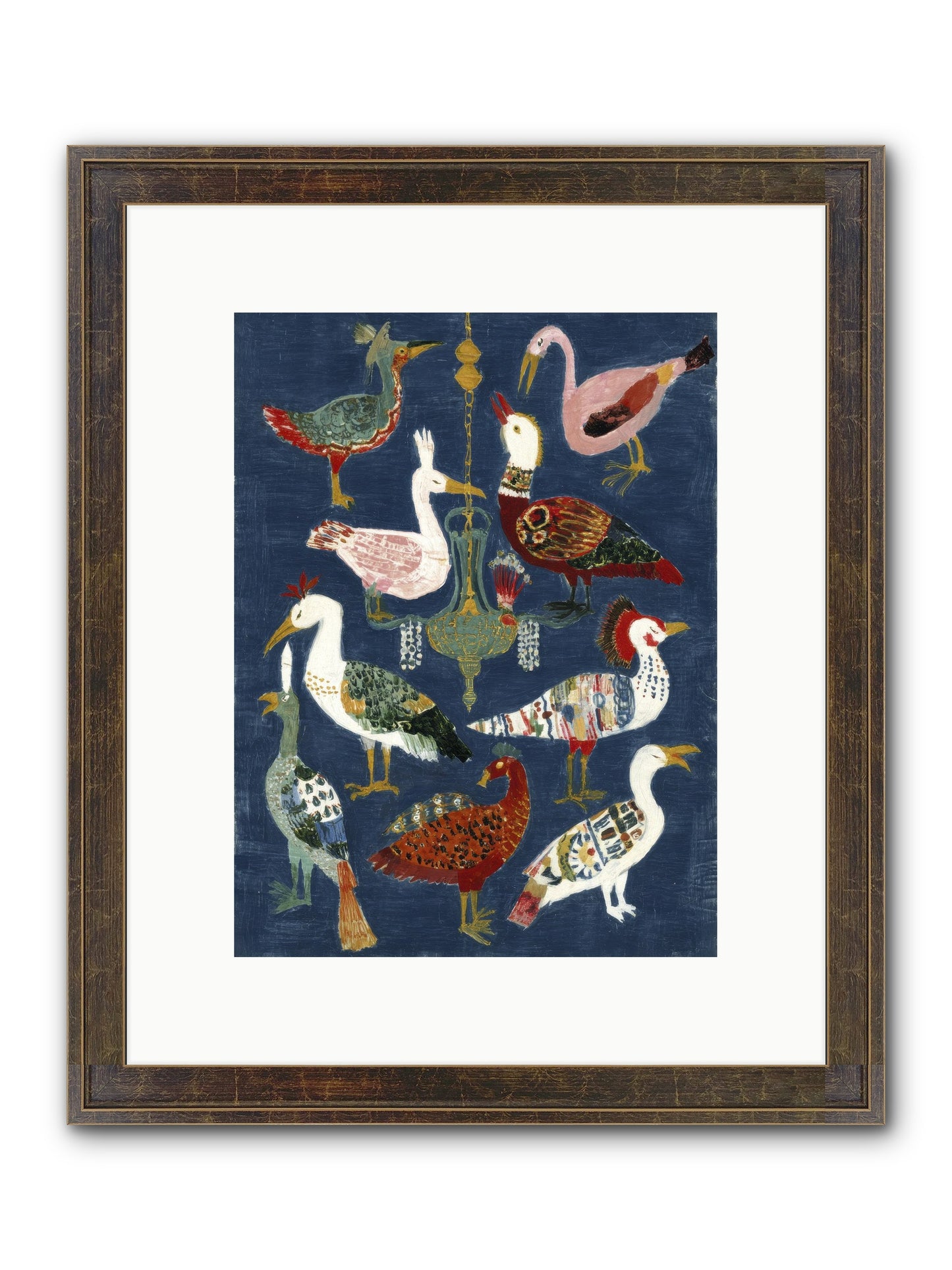 Parlor Chandelier Framed Print - Slimwoods Black/Gold 9x12