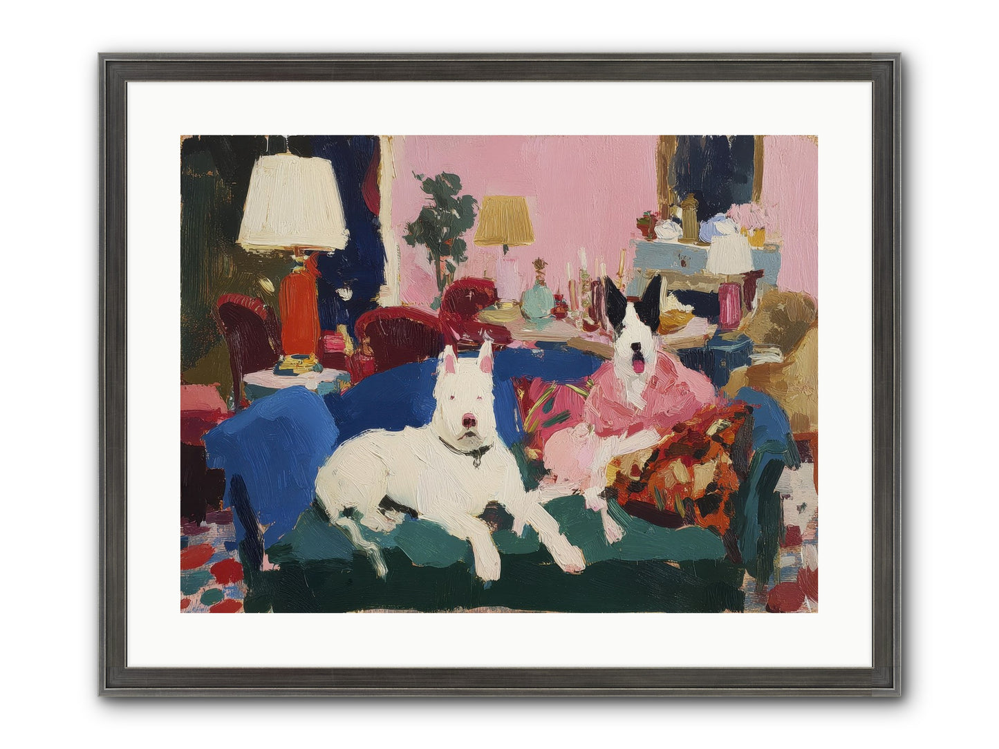Parlor Companions Framed Print - Slimwoods Black/Silver 24x18