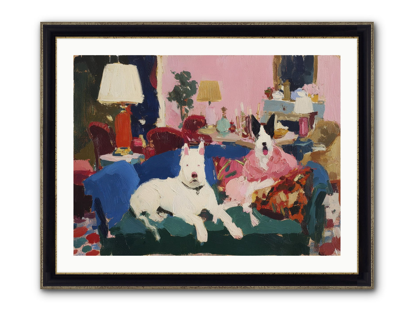 Parlor Companions Framed Print - Black & Gold 32x24
