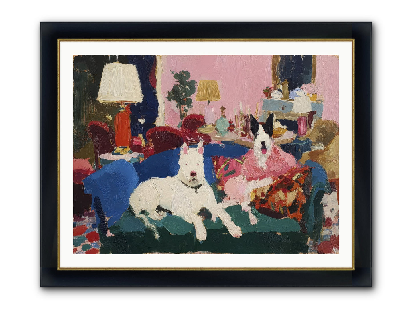 Parlor Companions Framed Print - Wide Black w/Gold 40x30