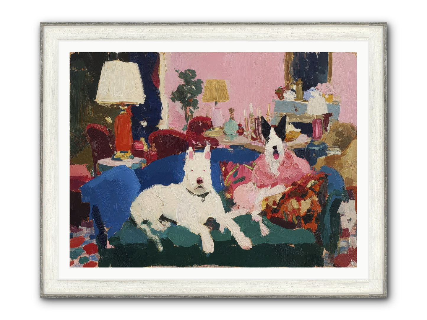 Parlor Companions Framed Print - Driftwood White 48x36