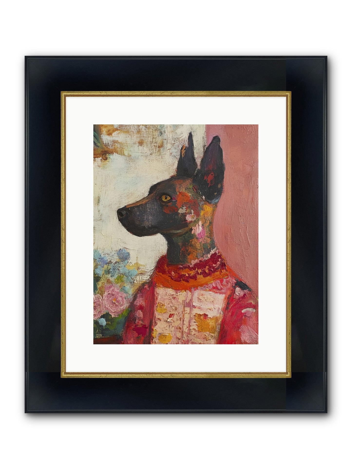 Parlor Muse Framed Print - Wide Black w/Gold 12x16