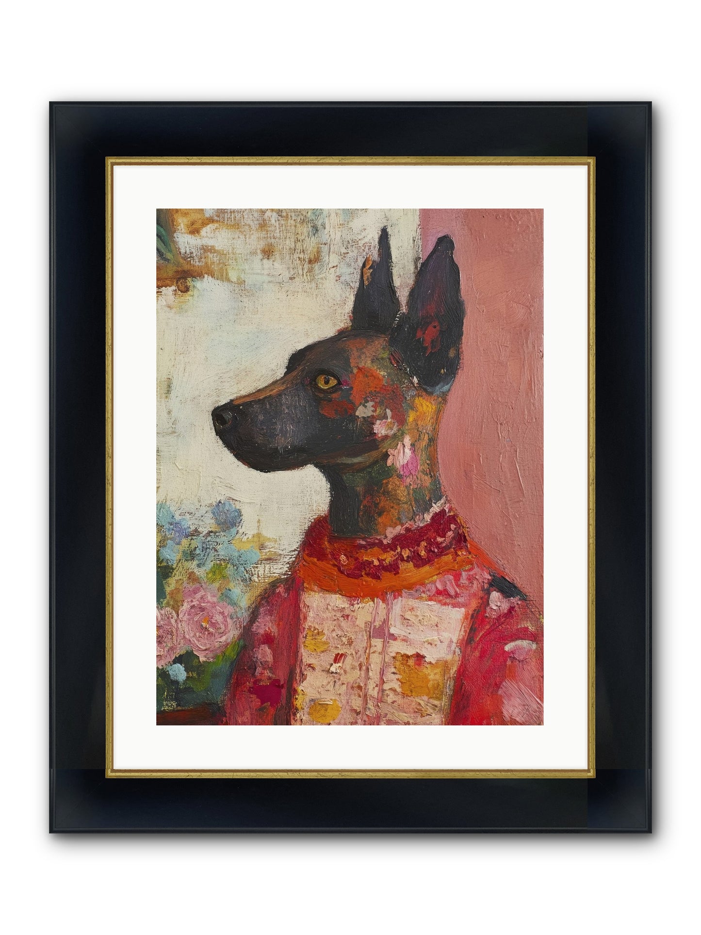 Parlor Muse Framed Print - Wide Black w/Gold 18x24