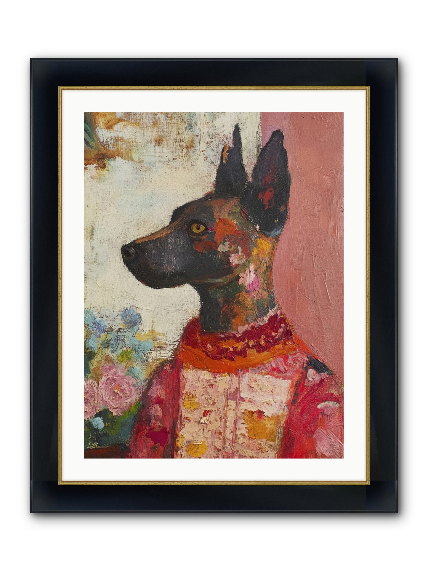 Parlor Muse Framed Print - Wide Black w/Gold 24x32