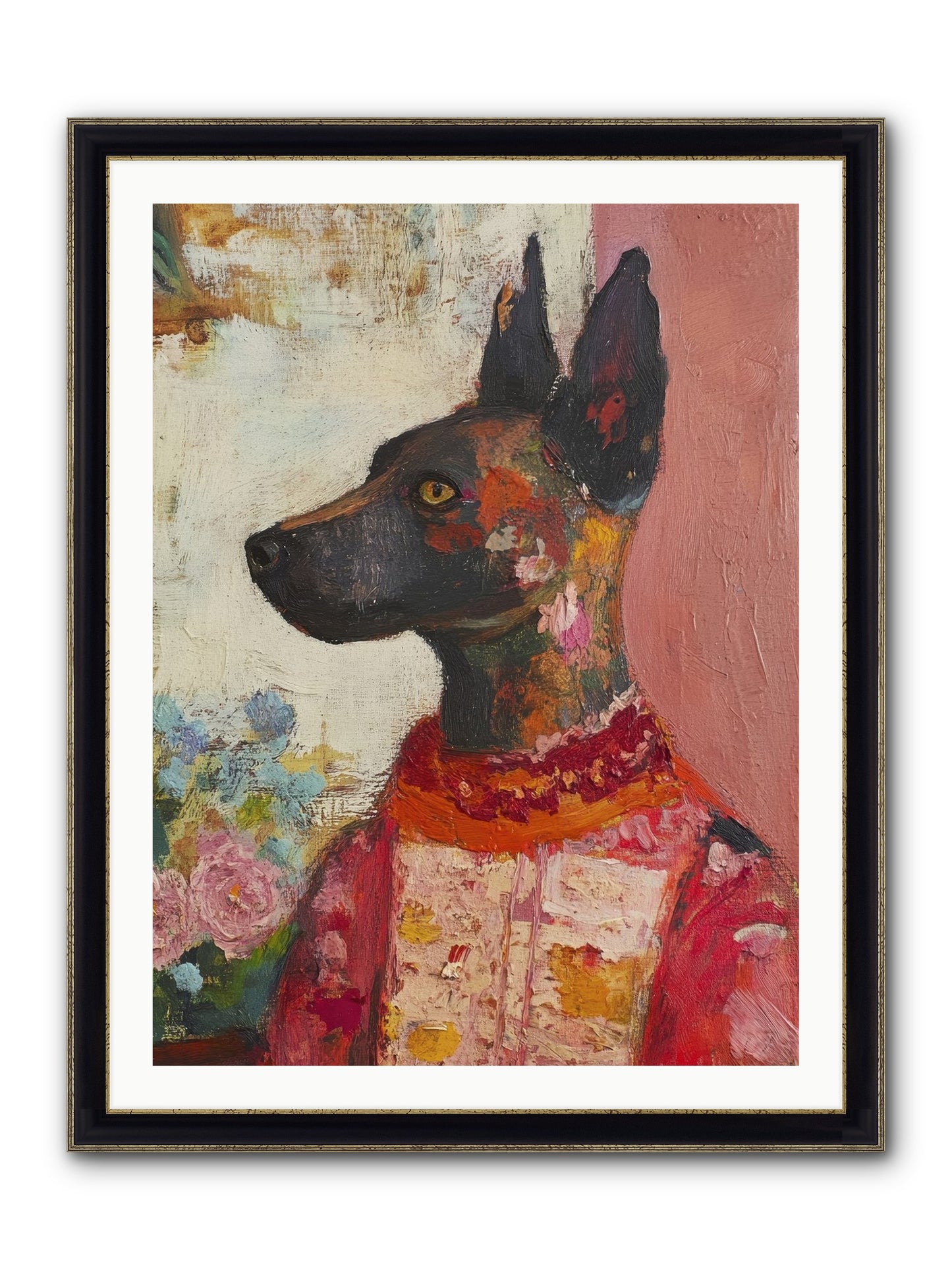Parlor Muse Framed Print - Black & Gold 30x40