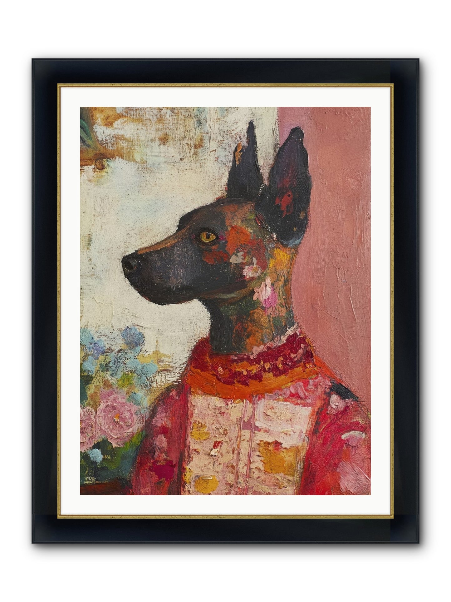 Parlor Muse Framed Print - Wide Black w/Gold 30x40