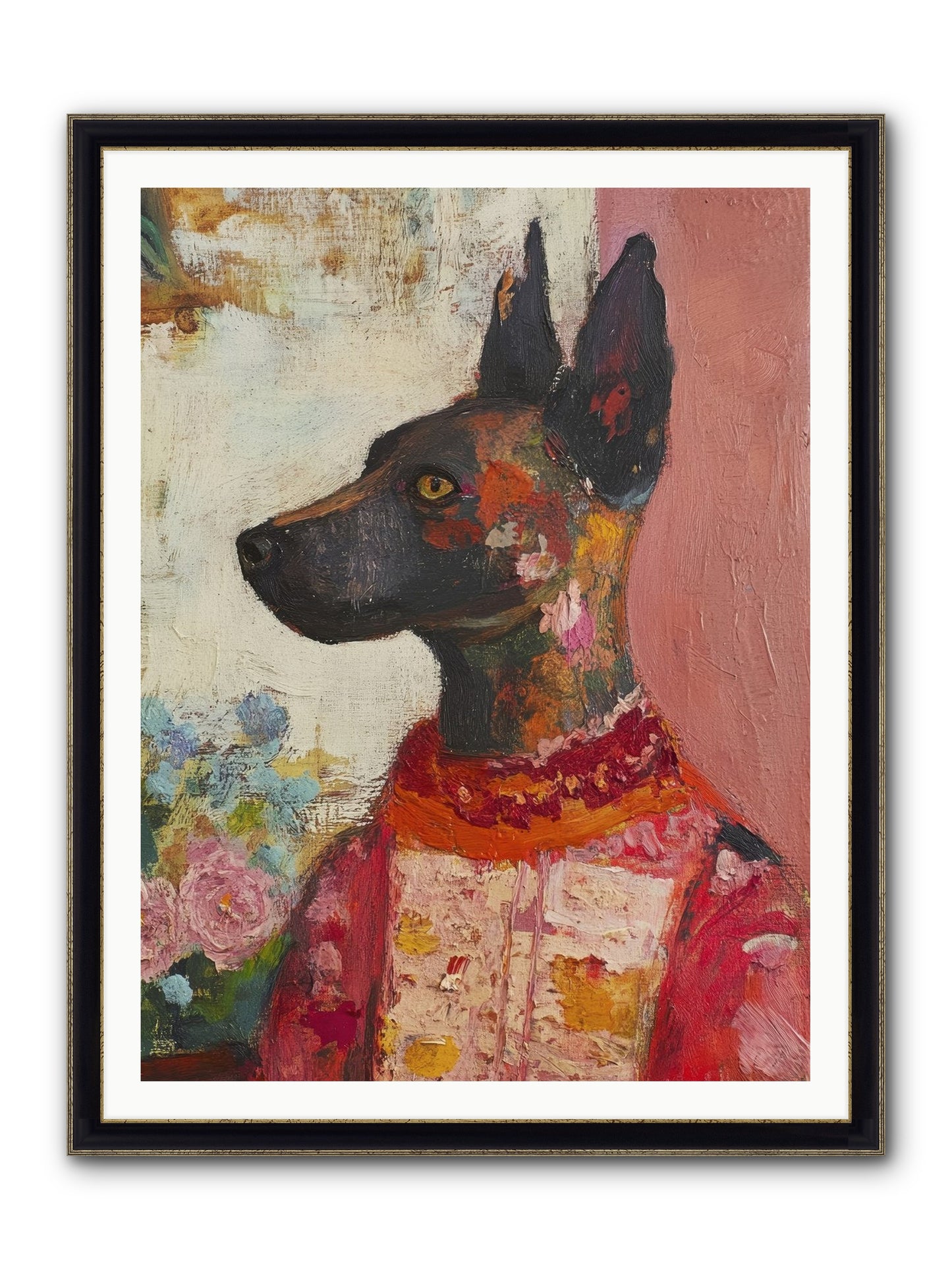Parlor Muse Framed Print - Black & Gold 36x48