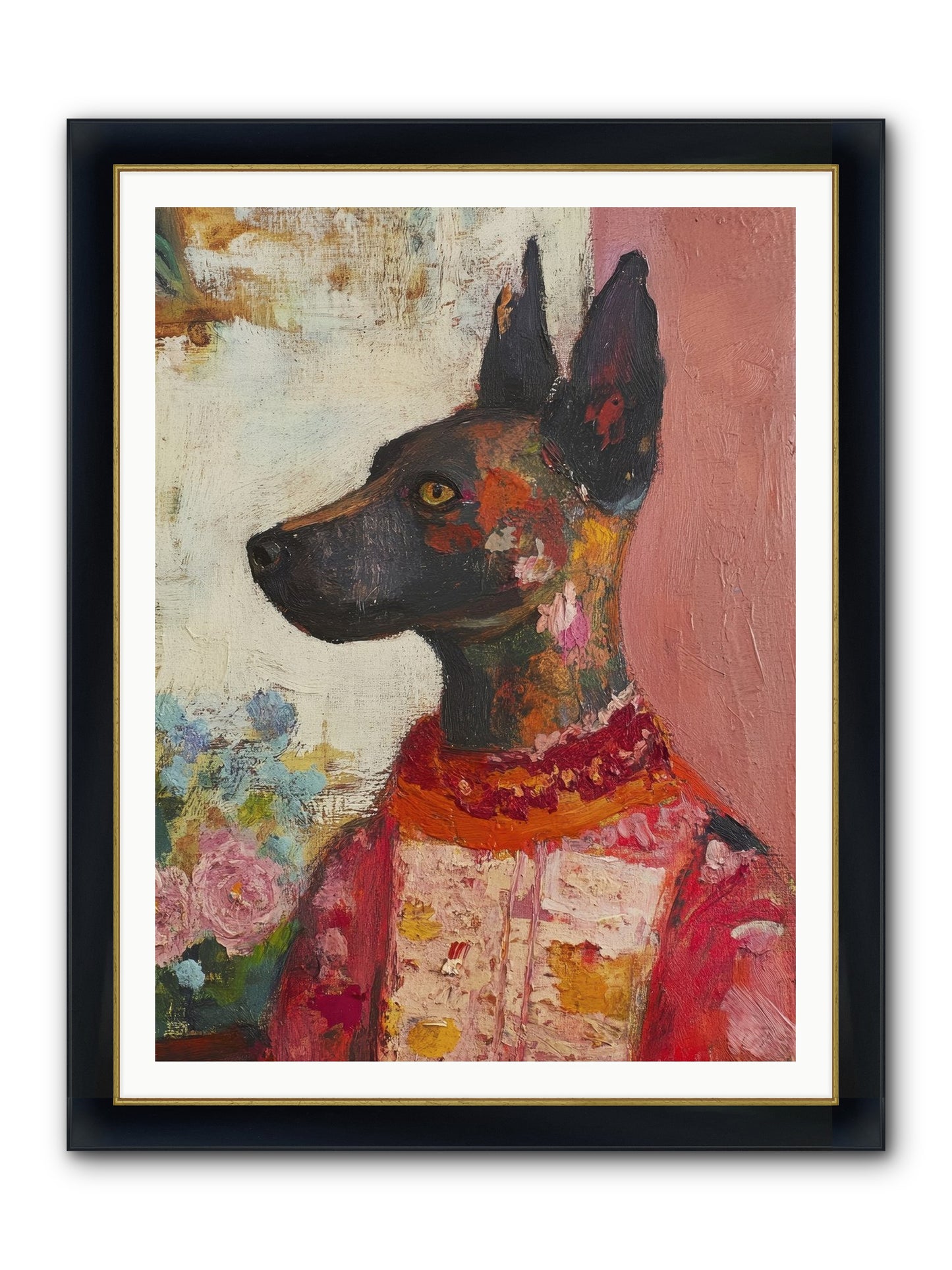 Parlor Muse Framed Print - Wide Black w/Gold 36x48