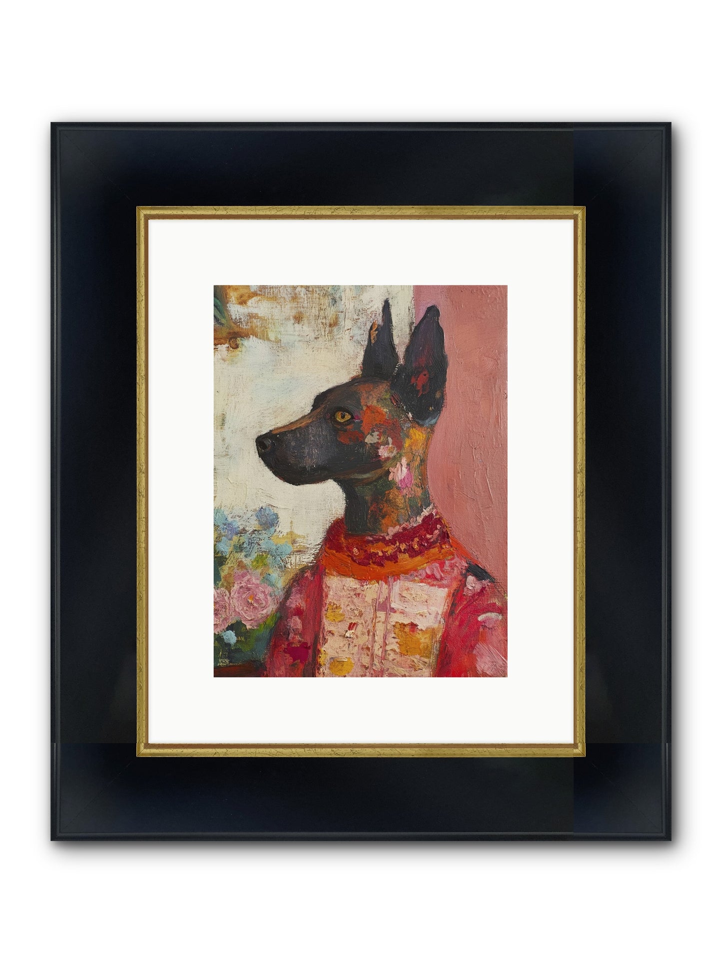 Parlor Muse Framed Print - Wide Black w/Gold 9x12