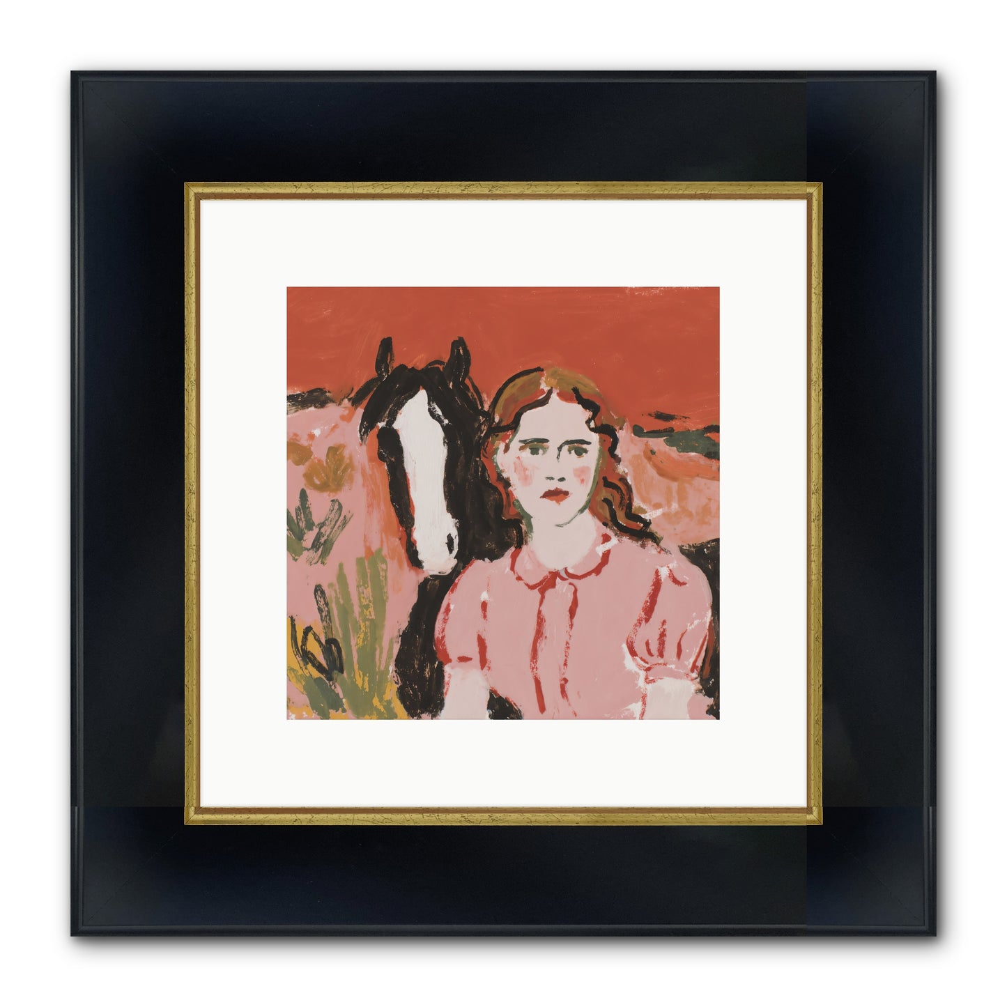 Particularly Fond Framed Print - Wide Black w/Gold 10x10