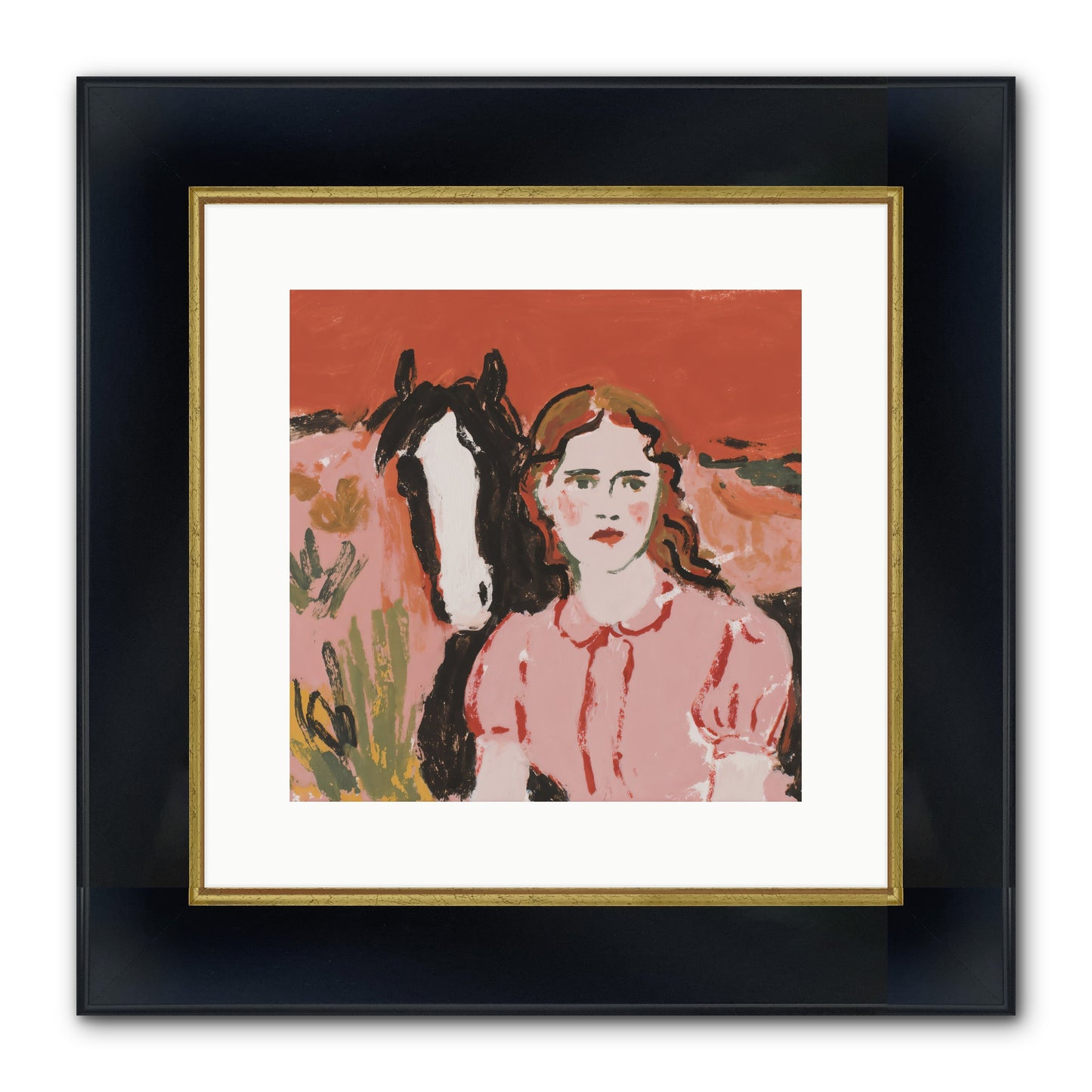 Particularly Fond Framed Print - Wide Black w/Gold 12x12
