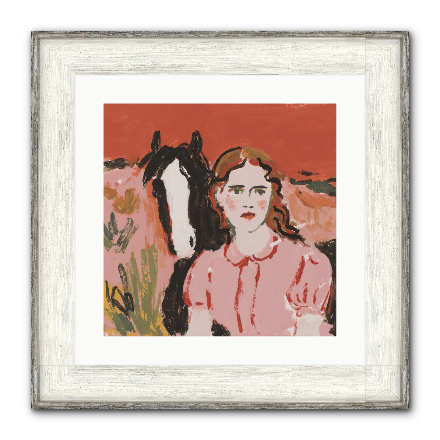 Particularly Fond Framed Print - Driftwood White 16x16