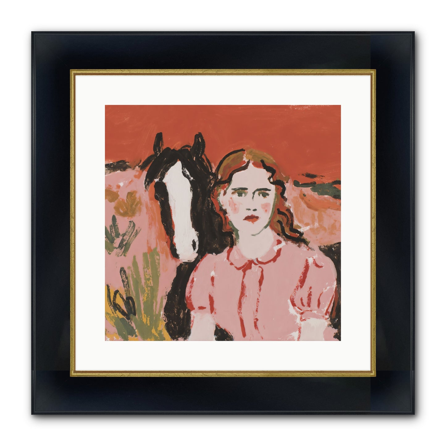 Particularly Fond Framed Print - Wide Black w/Gold 16x16