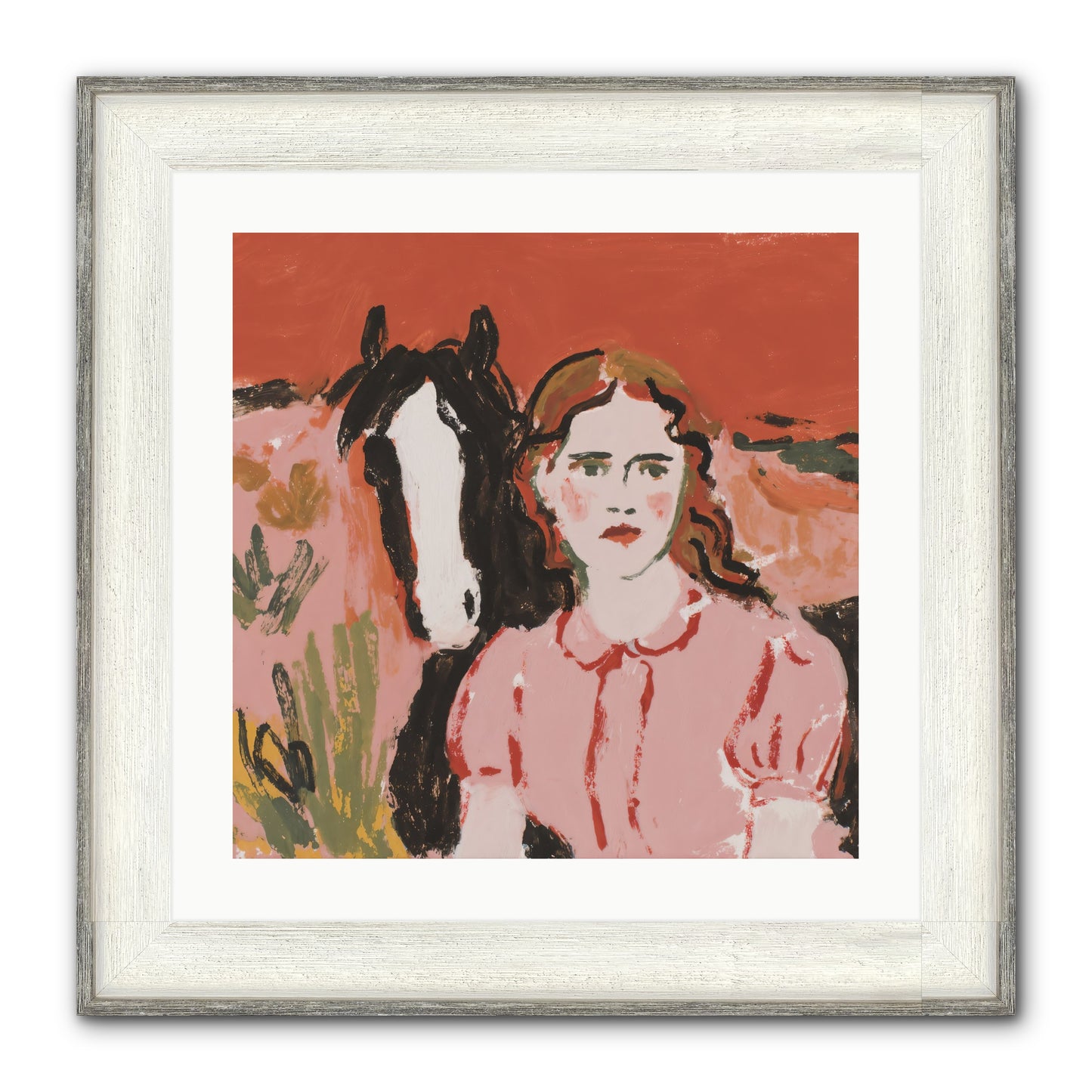 Particularly Fond Framed Print - Driftwood White 20x20