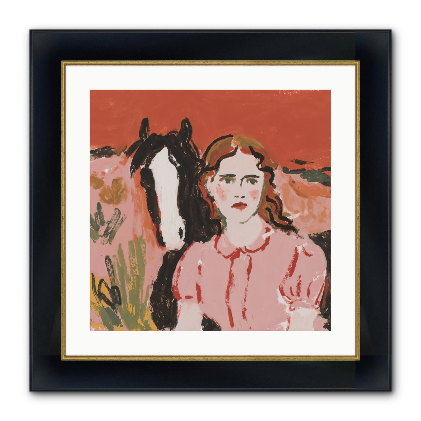 Particularly Fond Framed Print - Wide Black w/Gold 20x20