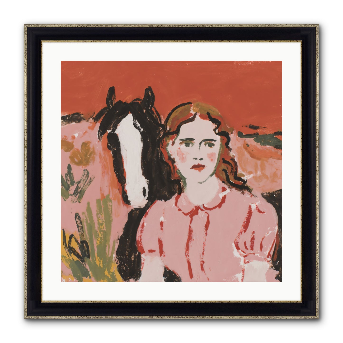 Particularly Fond Framed Print - Black & Gold 24x24