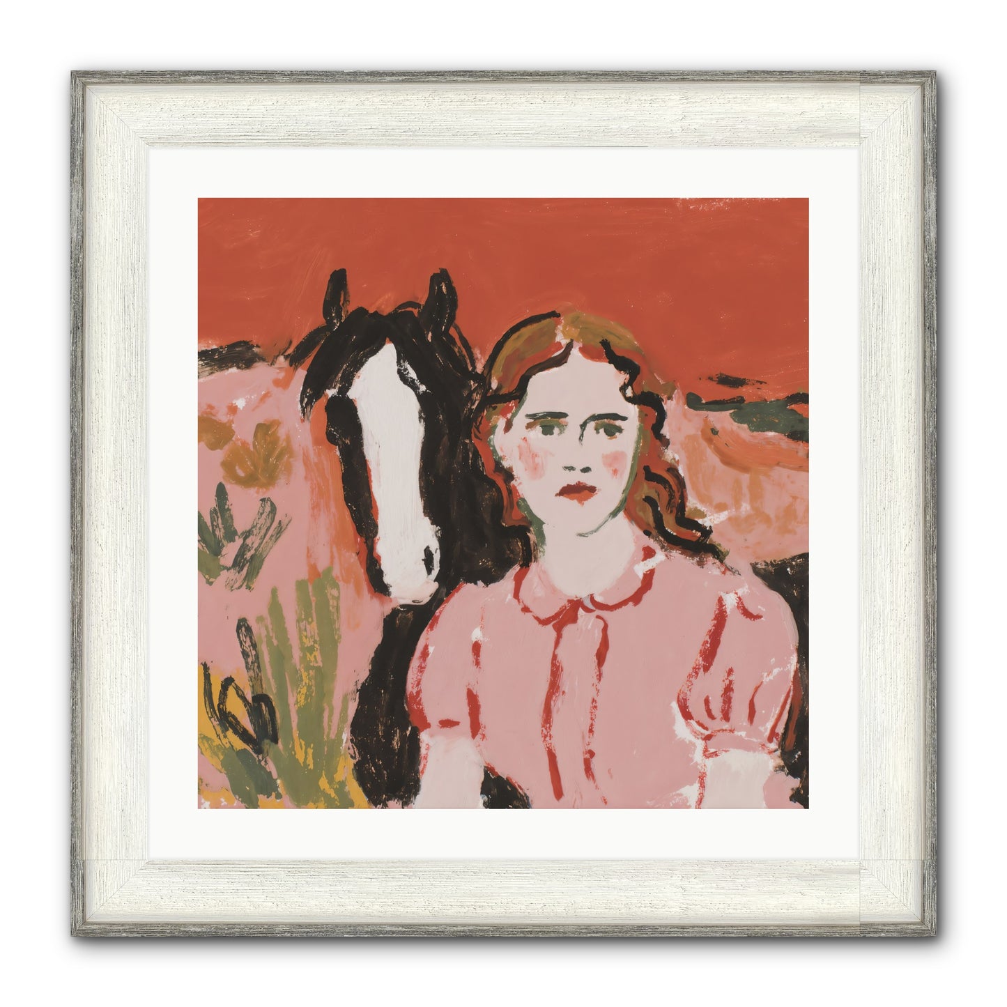 Particularly Fond Framed Print - Driftwood White 24x24