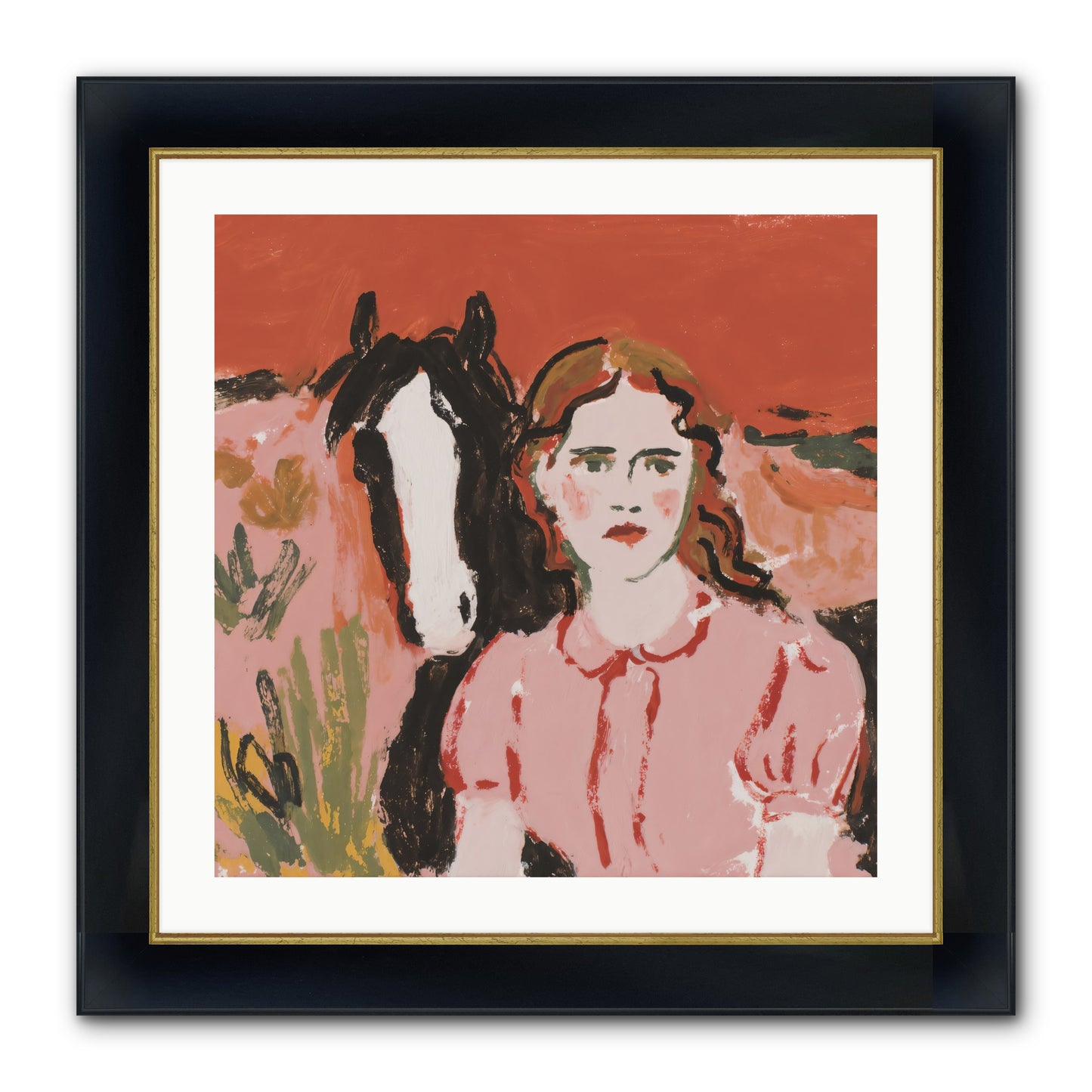 Particularly Fond Framed Print - Wide Black w/Gold 24x24