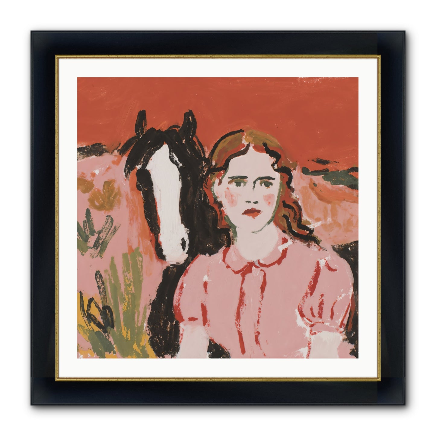 Particularly Fond Framed Print - Wide Black w/Gold 30x30