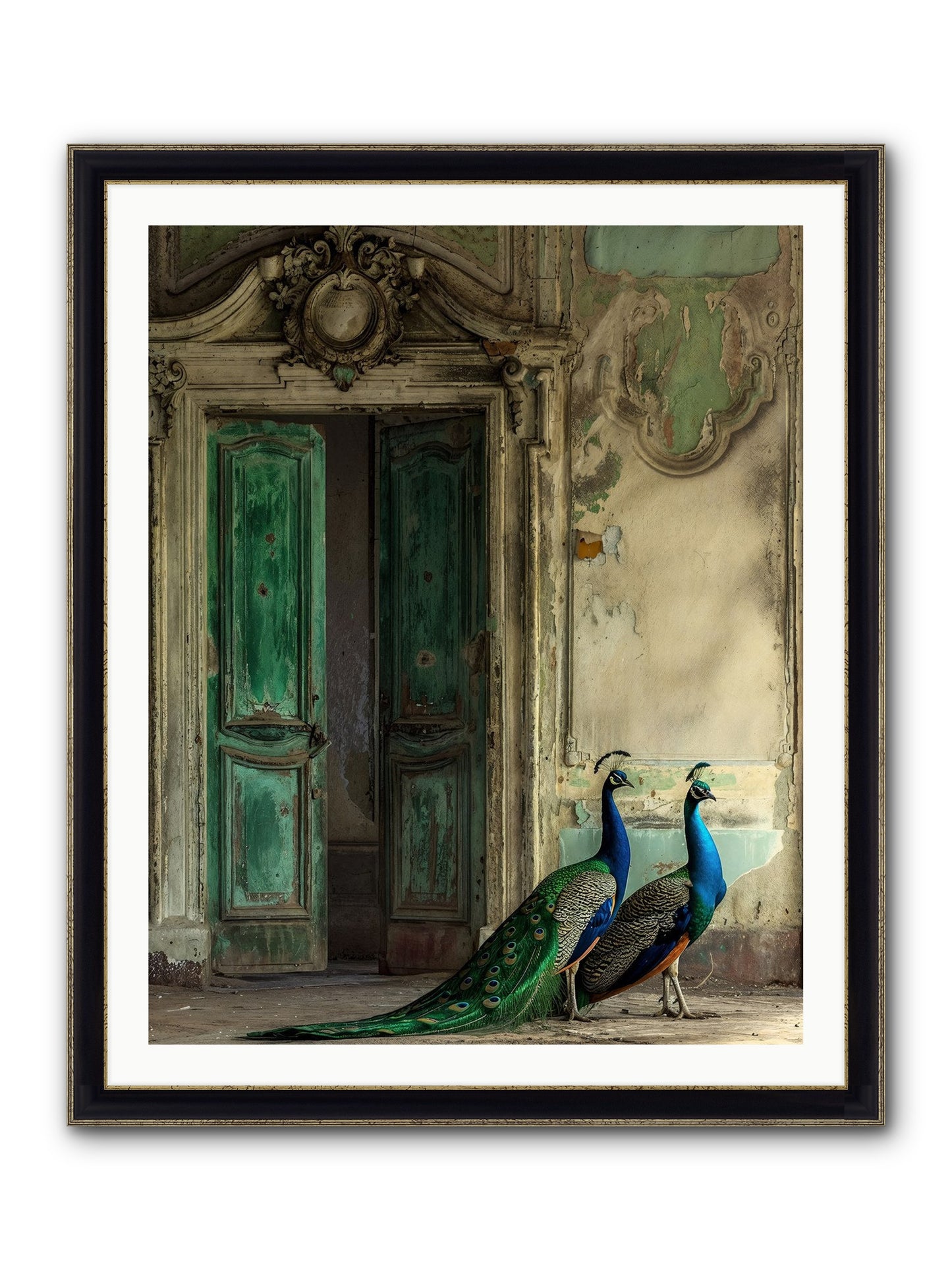 Passage To Avian Majesty Framed Print - Black & Gold 32x40