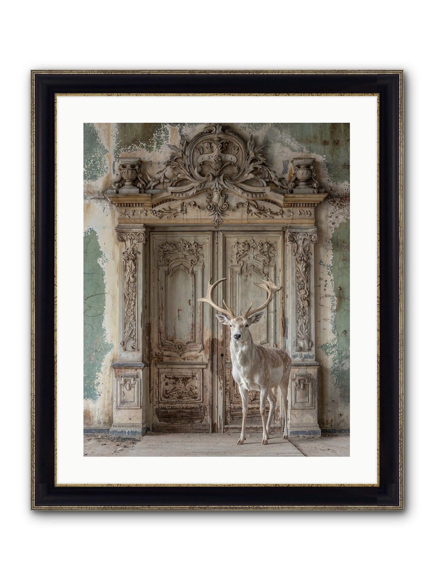 Passage To Ethereal Forests Framed Print - Black & Gold 20x25