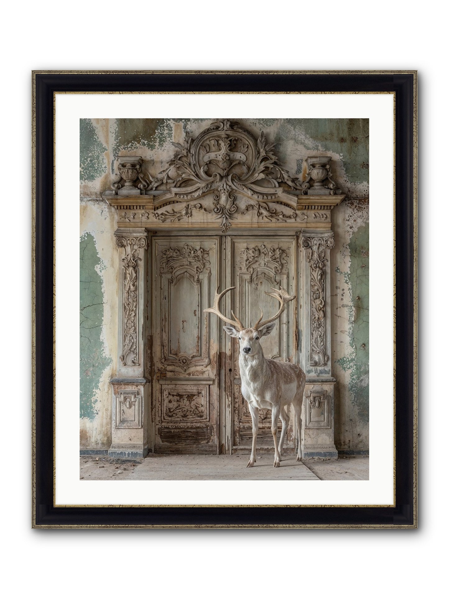 Passage To Ethereal Forests Framed Print - Black & Gold 24x30