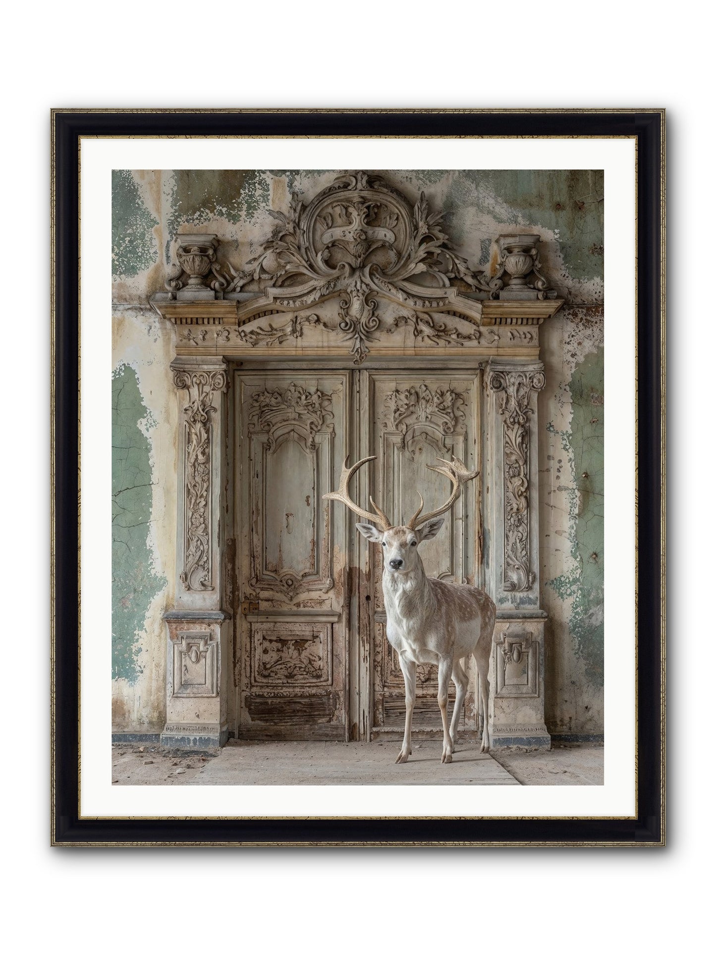 Passage To Ethereal Forests Framed Print - Black & Gold 32x40