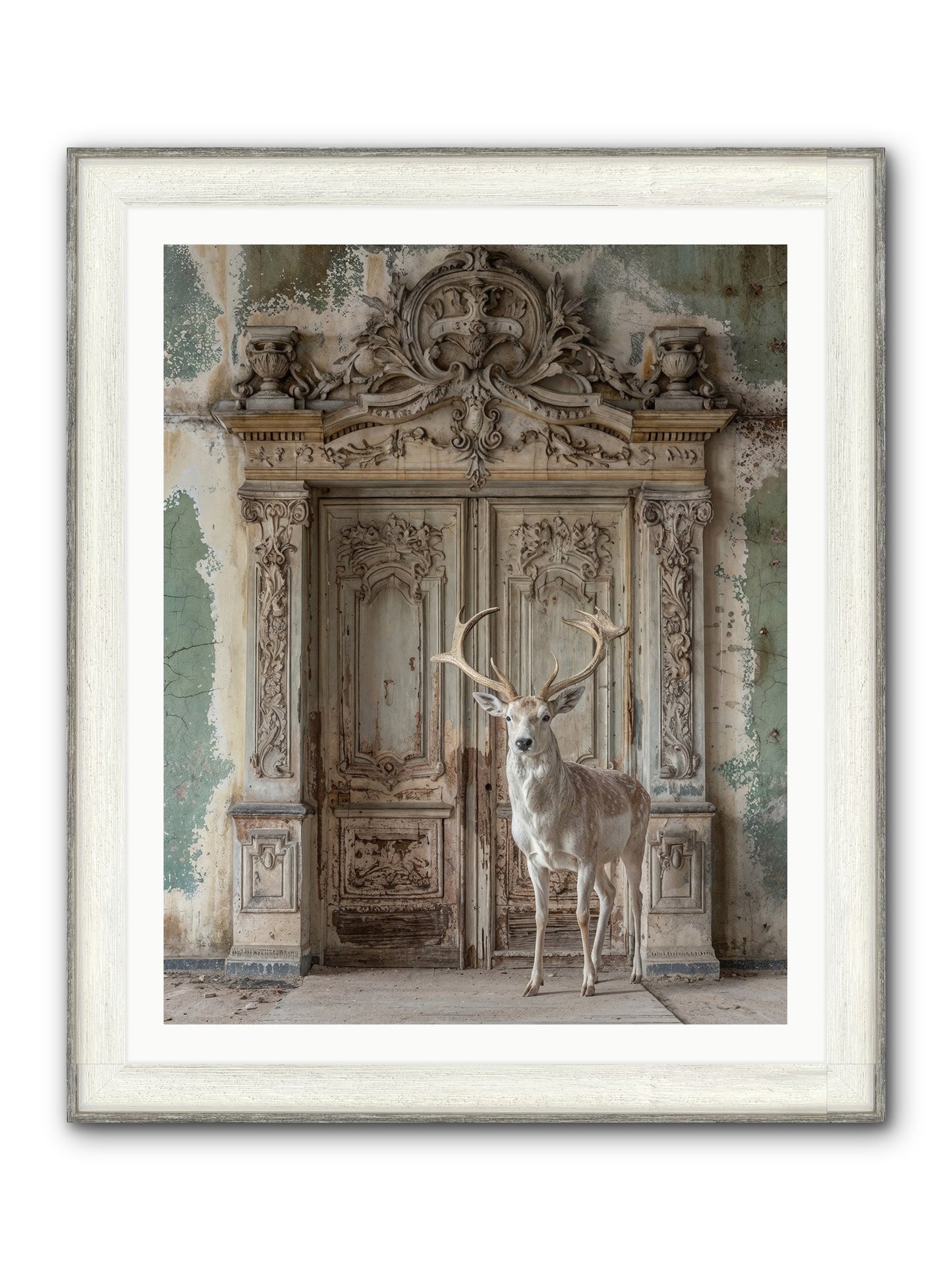 Passage To Ethereal Forests Framed Print - Driftwood White 32x40