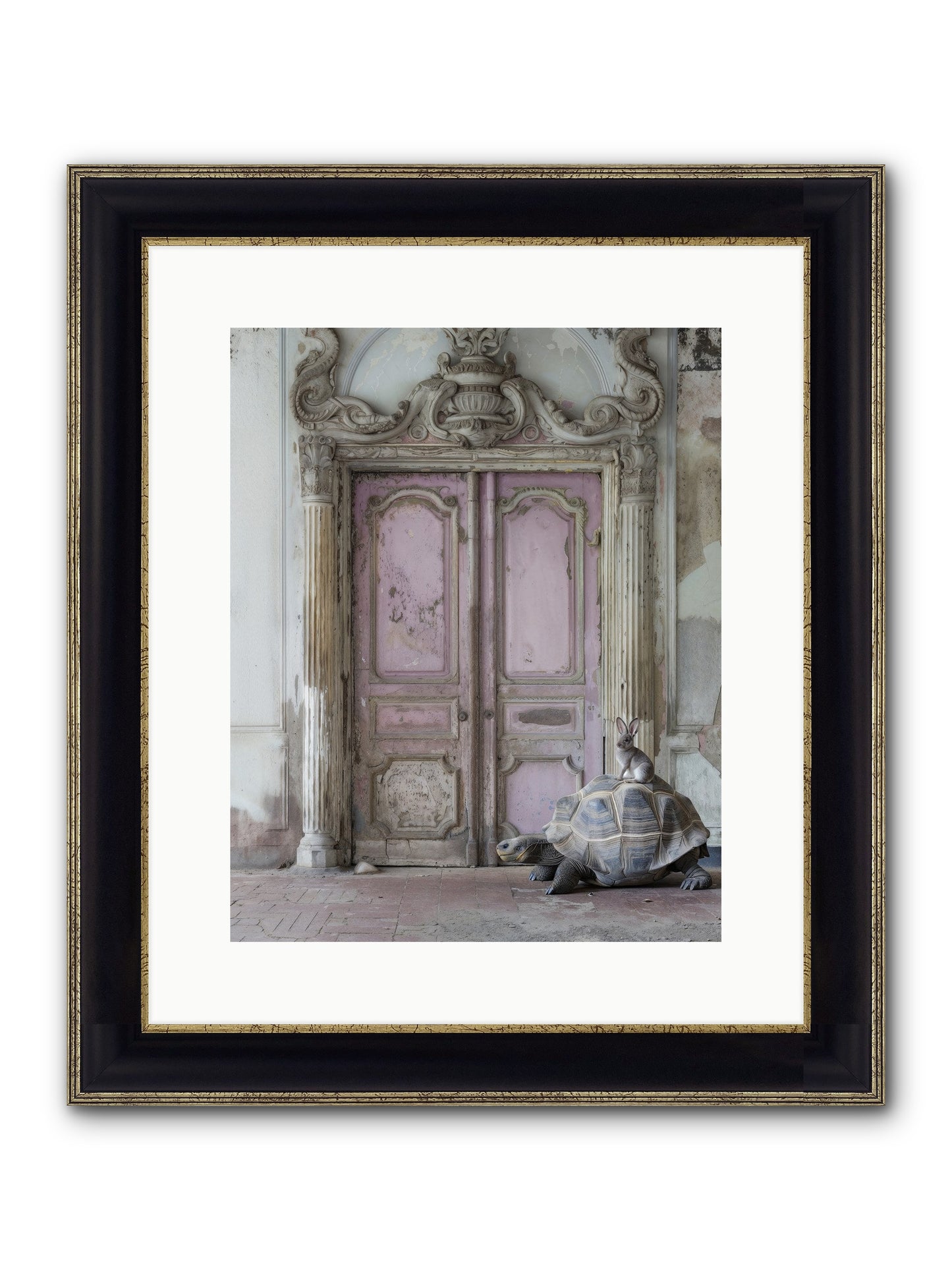 Passage To Whimsical Lands Framed Print - Black & Gold 12x15
