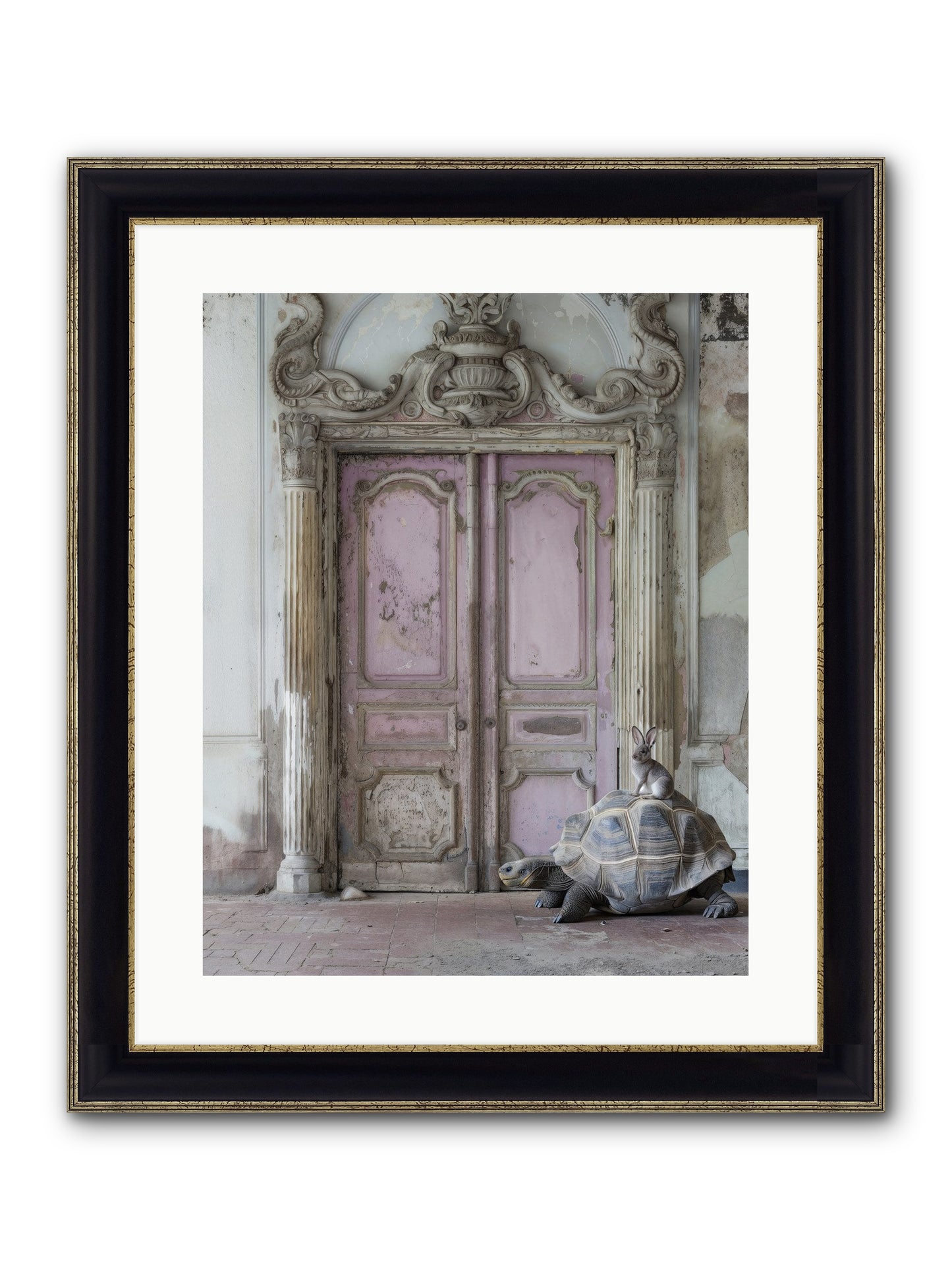 Passage To Whimsical Lands Framed Print - Black & Gold 16x20