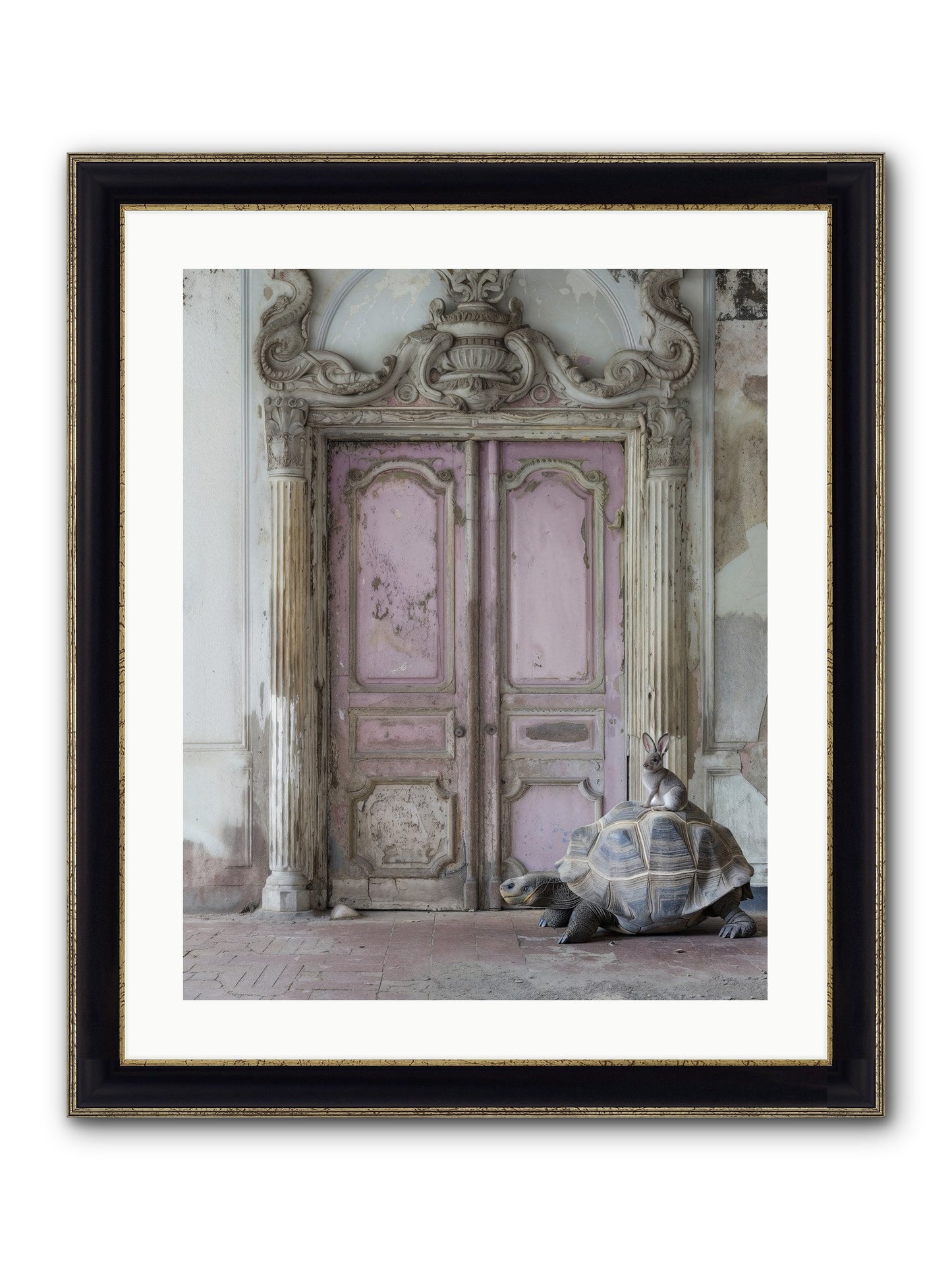 Passage To Whimsical Lands Framed Print - Black & Gold 20x25